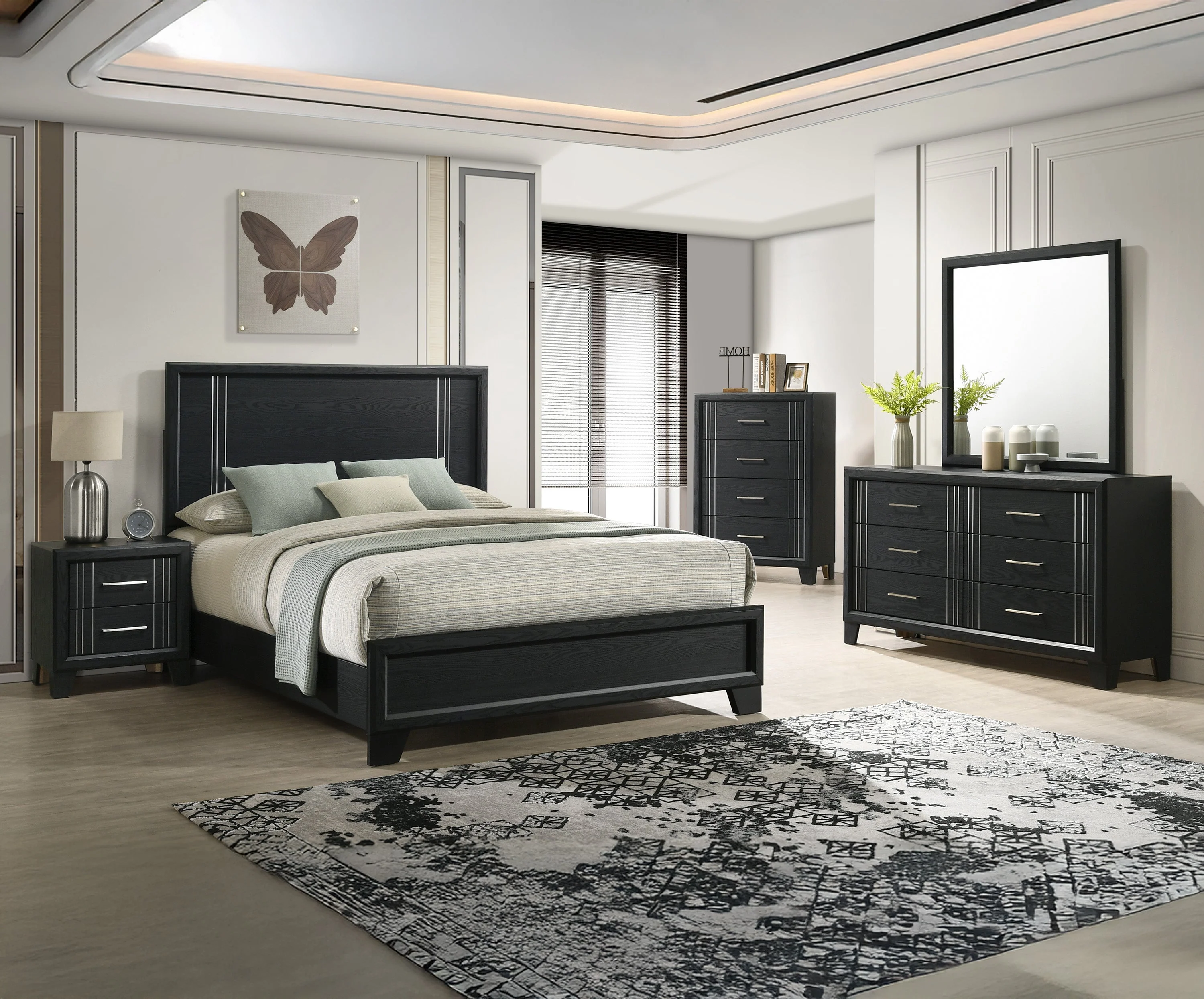 Charlie Charcoal Full Panel Bed - Image 4