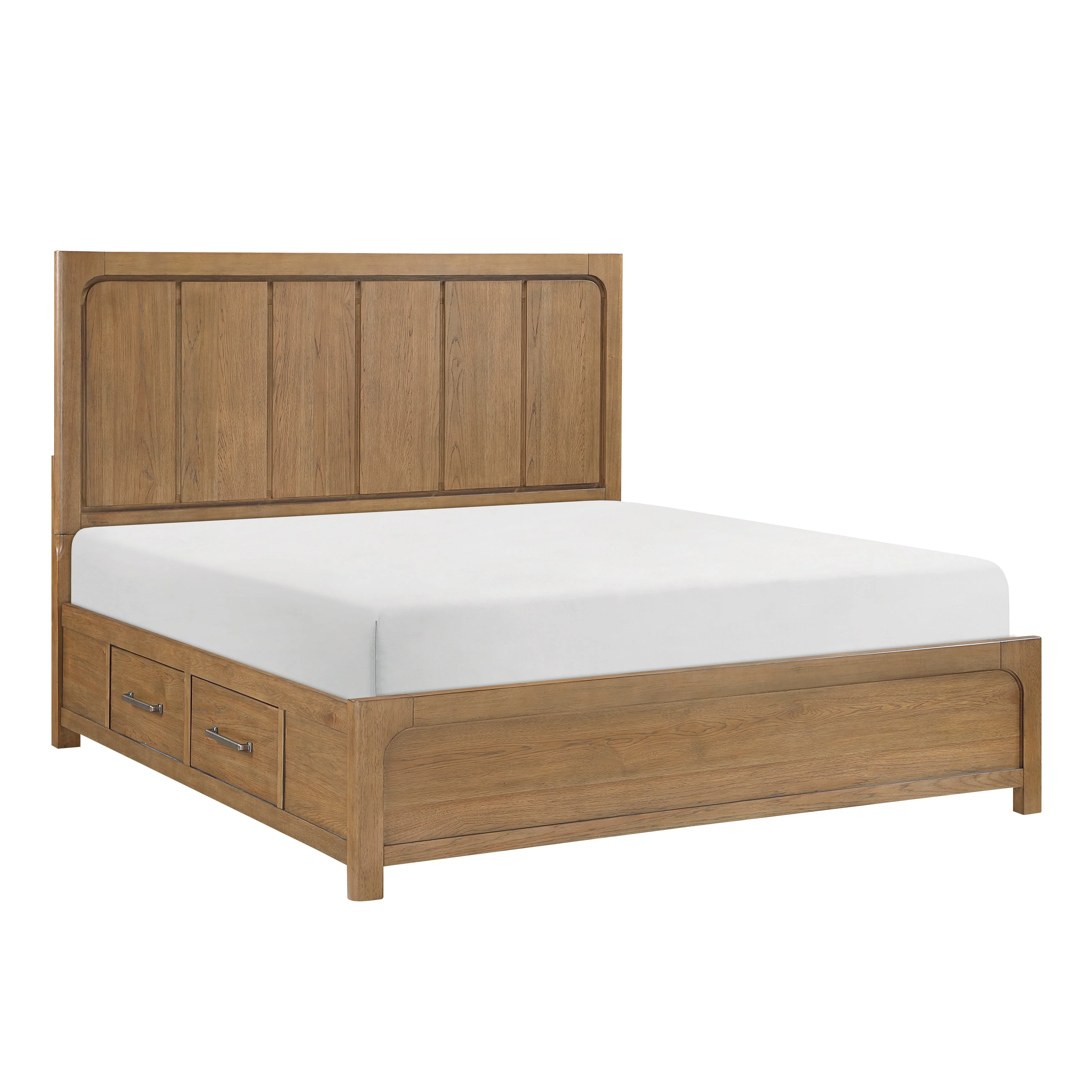 Charlotte Light Brown Eastern King Storage Platform Bed
