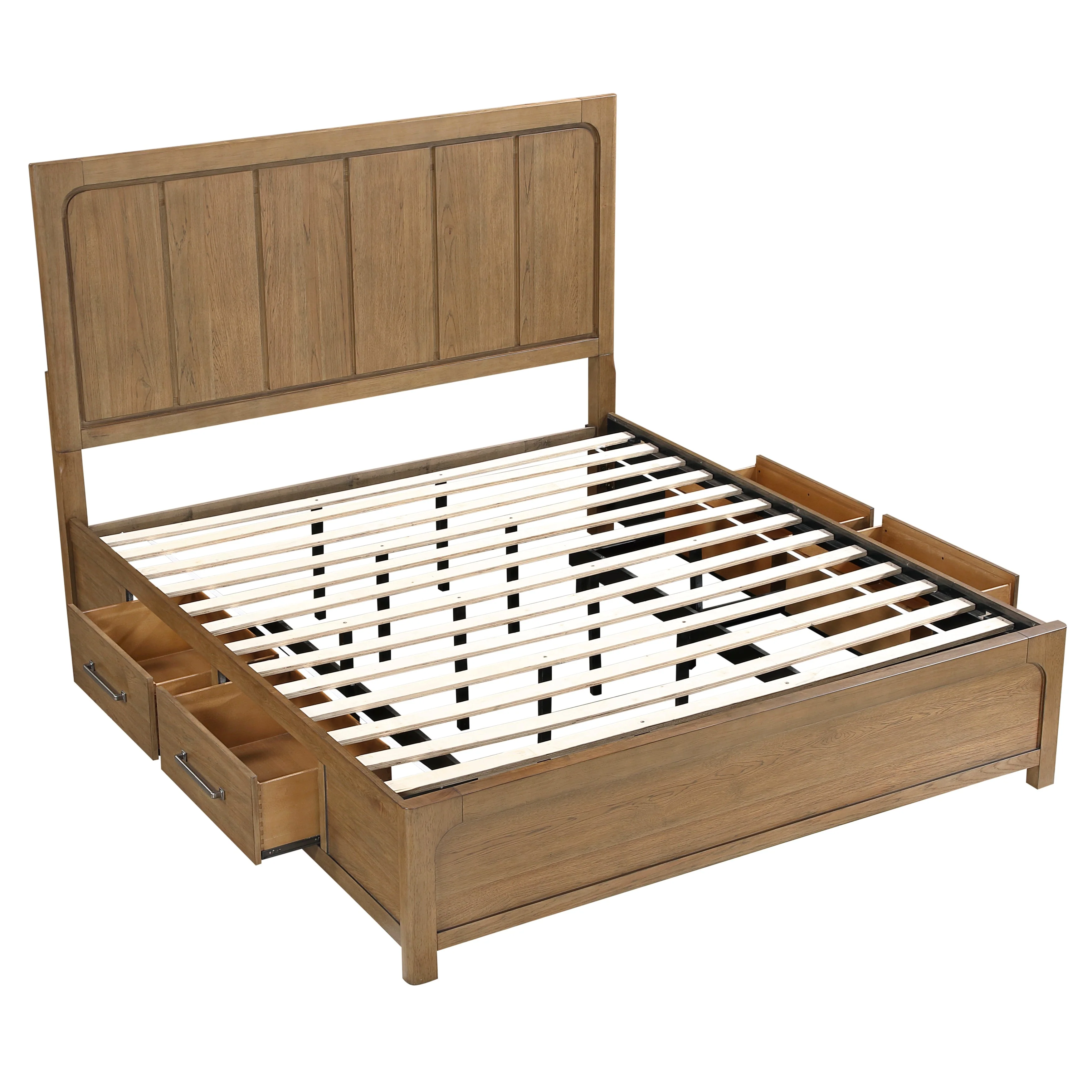 Charlotte Light Brown Eastern King Storage Platform Bed - Image 8