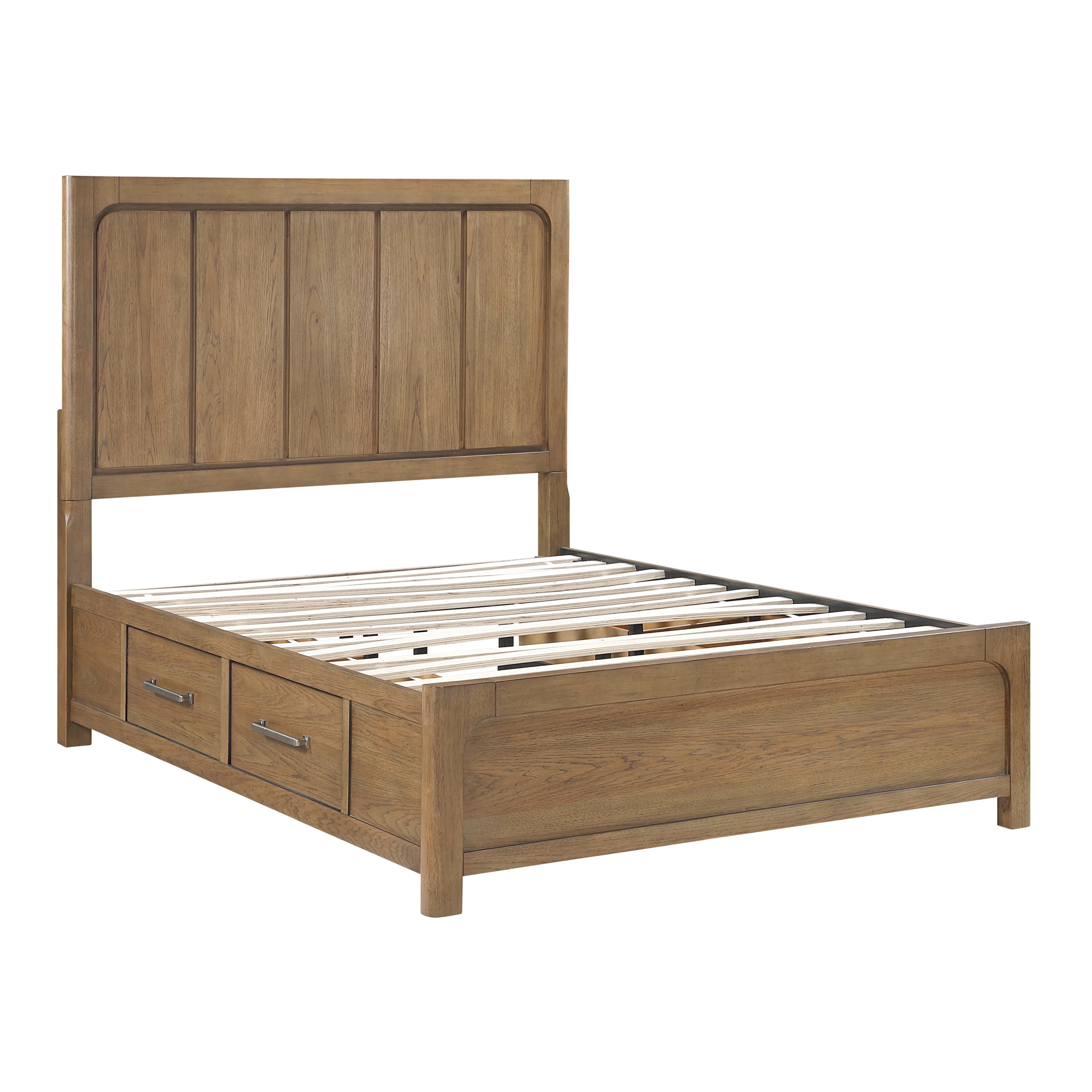 Charlotte Light Brown Queen Storage Platform Bed - Image 3