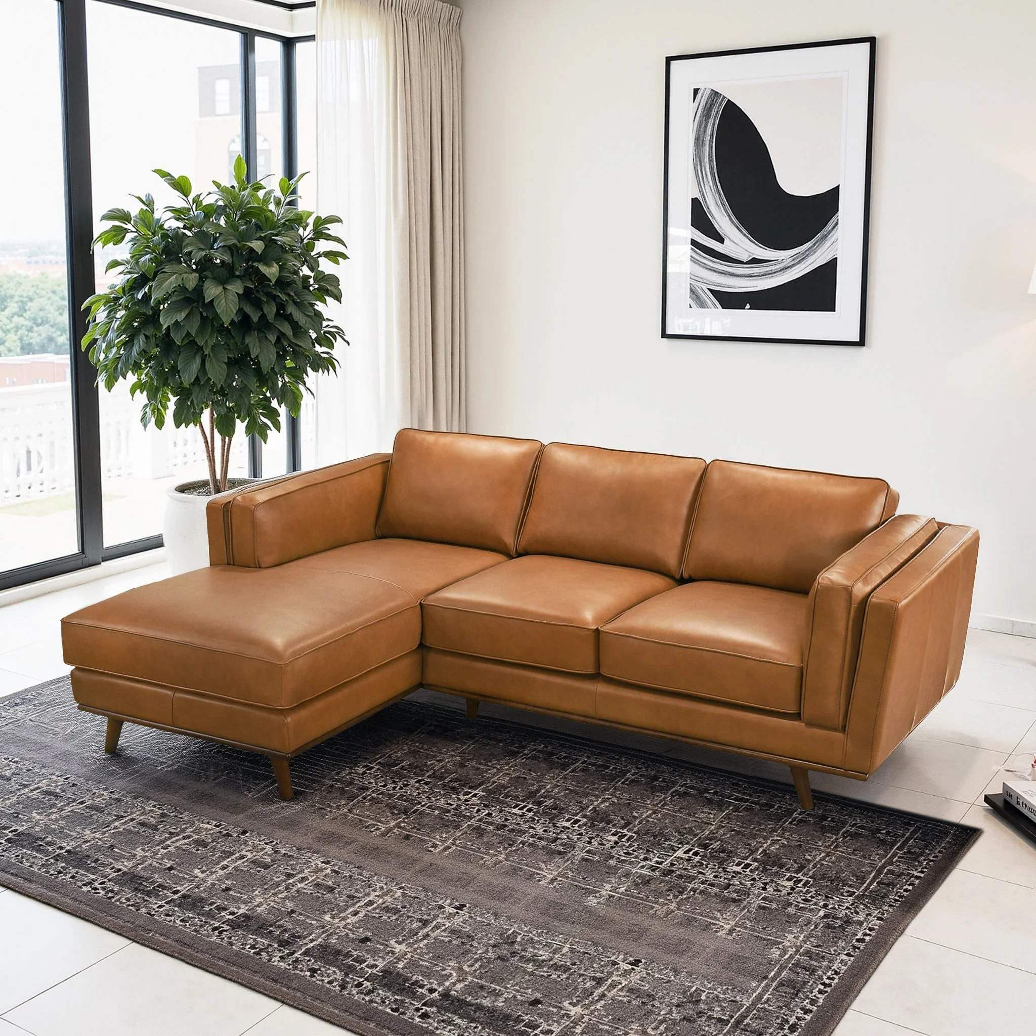Chase Genuine Leather Sectional Left Facing - Image 2