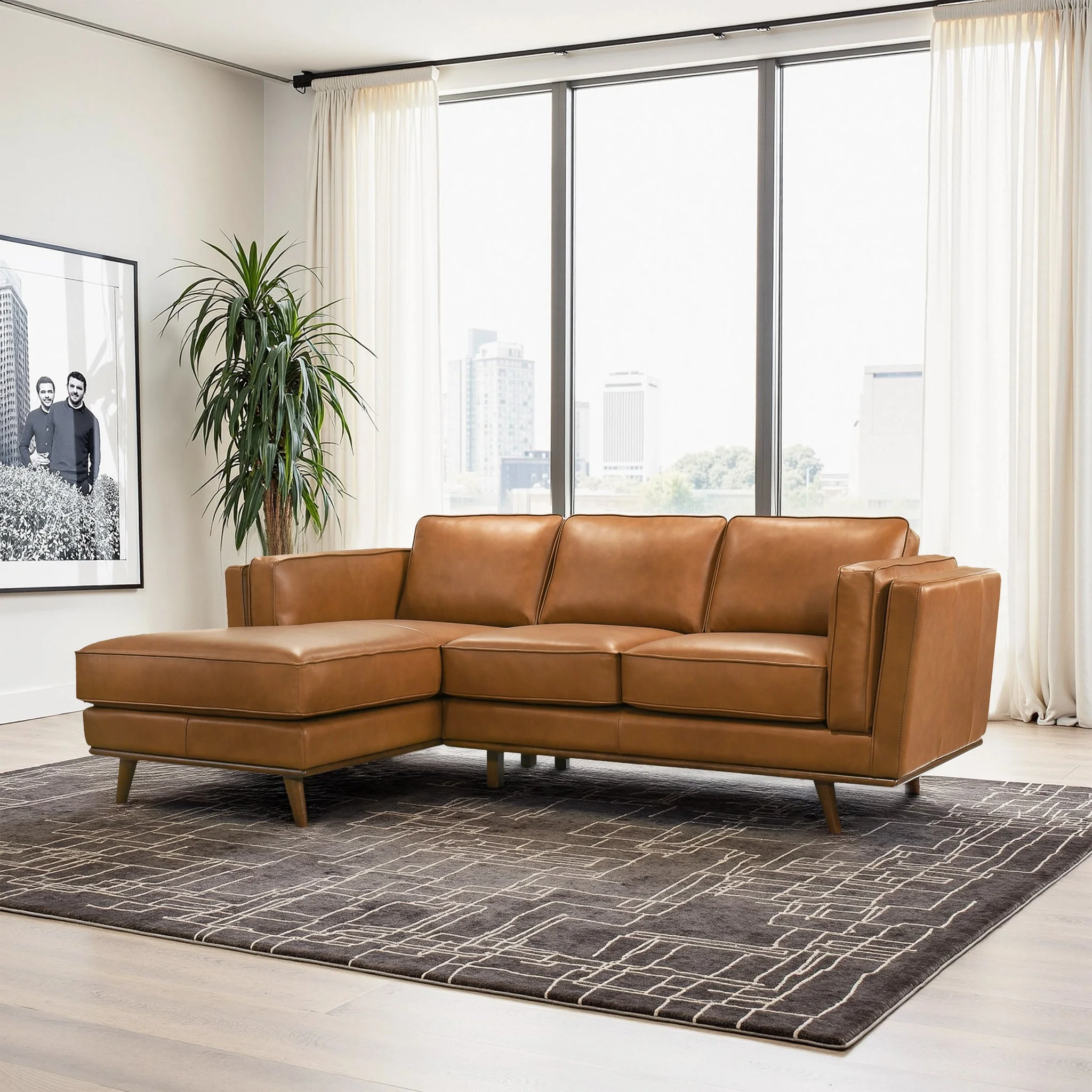 Chase Genuine Leather Sectional Left Facing - Image 3