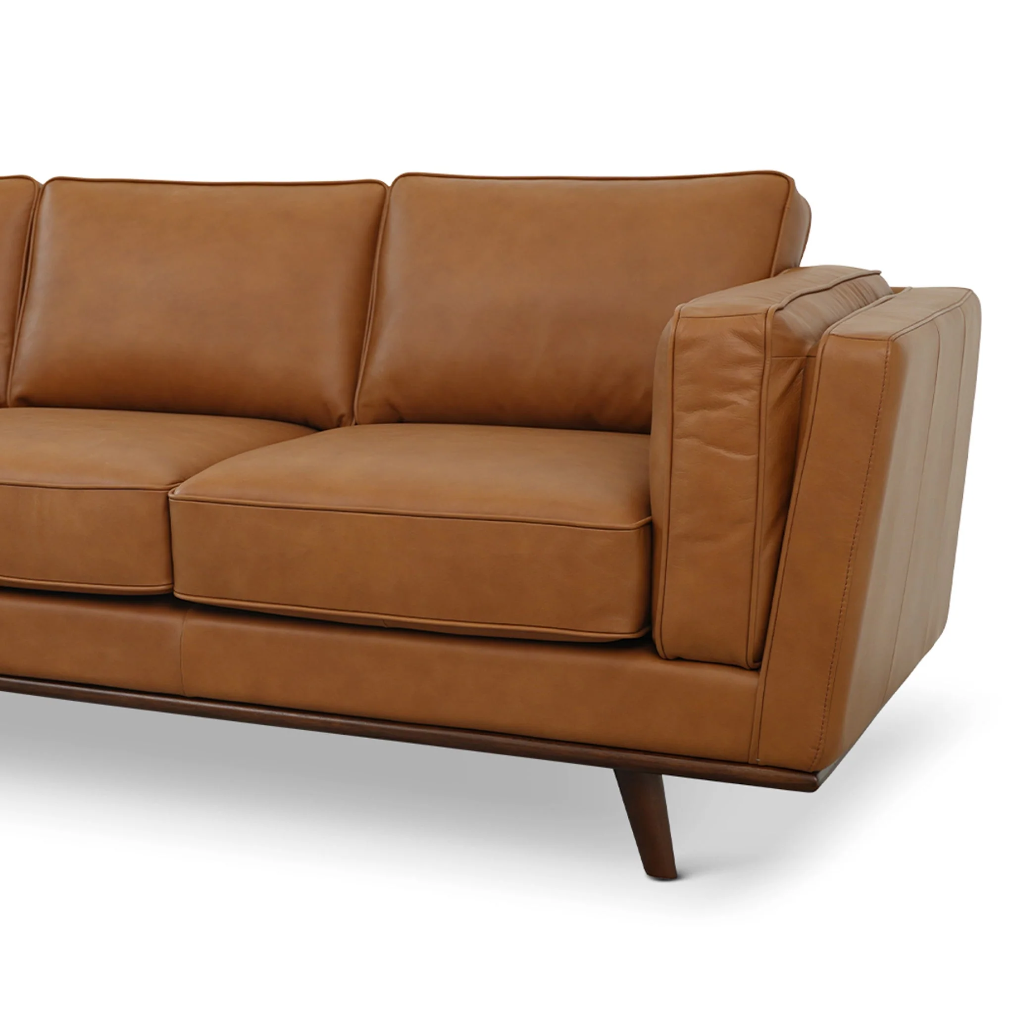 Chase Mid Century Modern Genuine Leather Sofa - Image 4