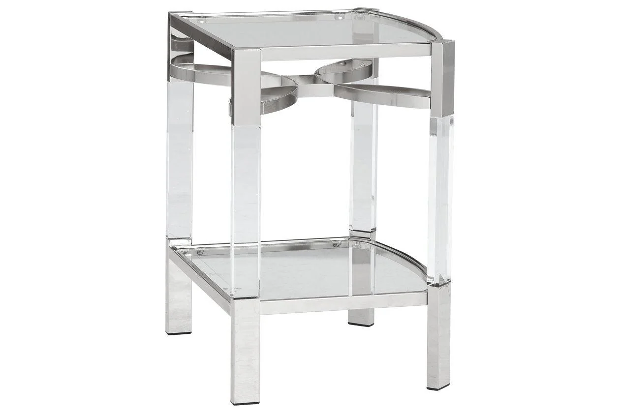 Chaseton Clear/Silver Finish Accent Table - Image 2