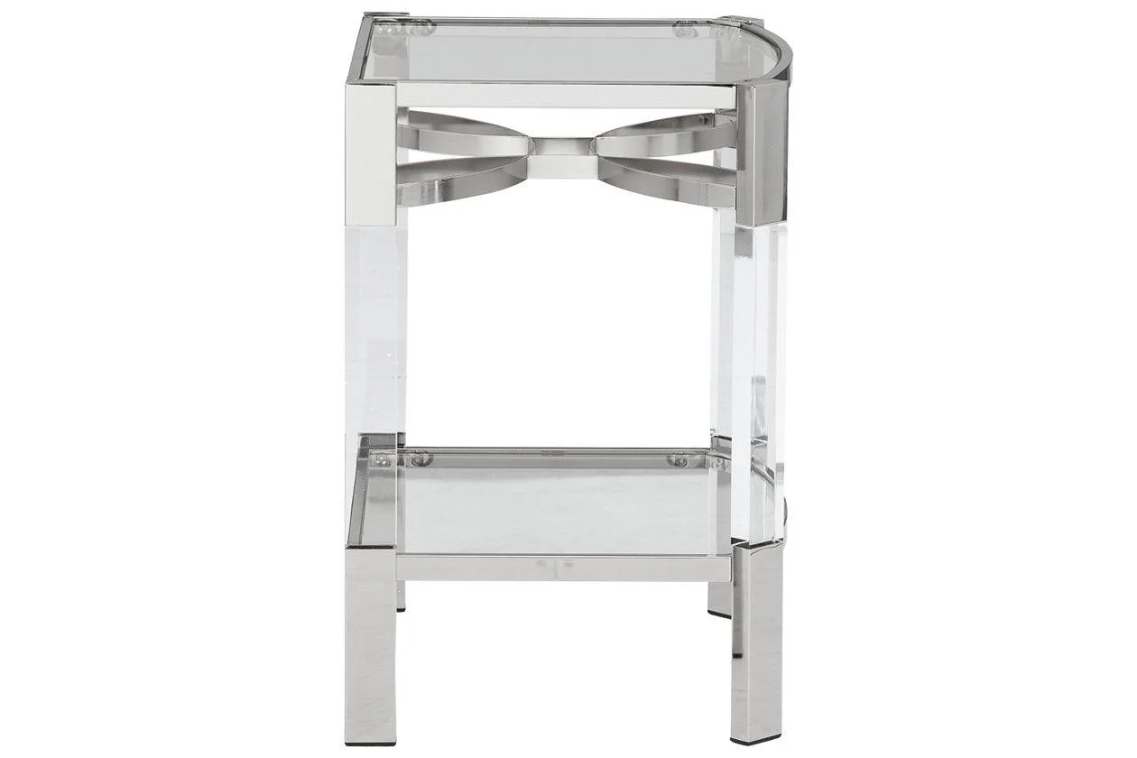 Chaseton Clear/Silver Finish Accent Table - Image 3
