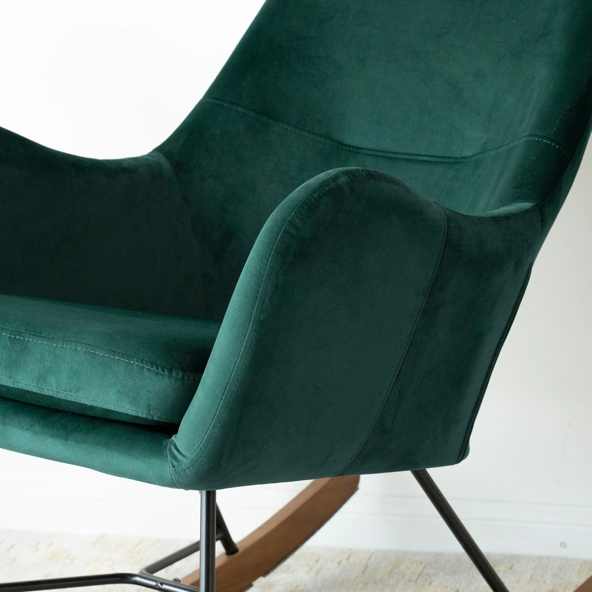 Chelsea Green Velvet Rocking Chair - Image 4