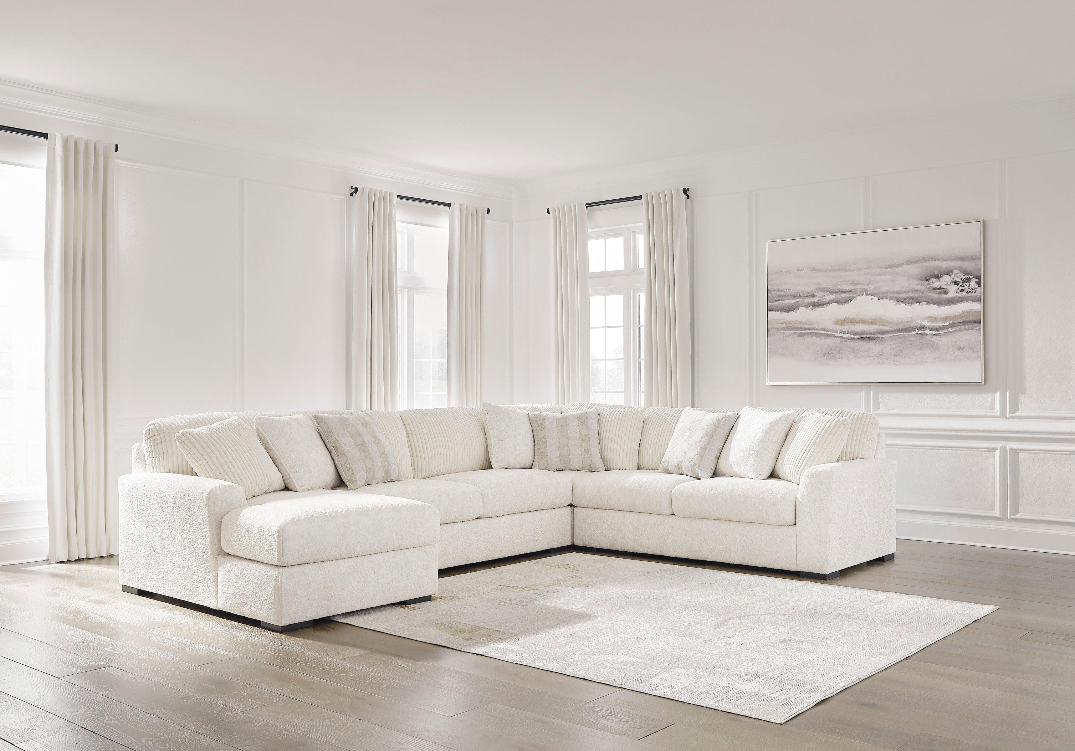 Chessington Ivory 4-Piece Left Arm Facing (LAF) Chaise Sectional