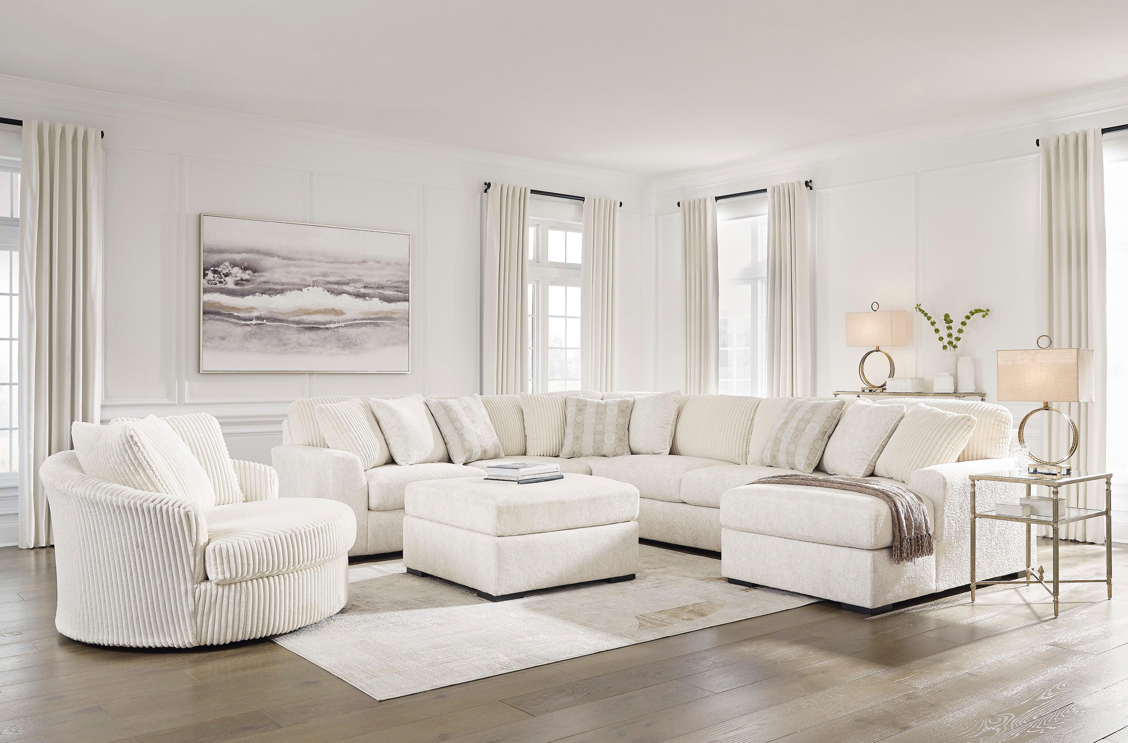Chessington Ivory 4-Piece Right Arm Facing (RAF) Chaise Sectional - Image 5