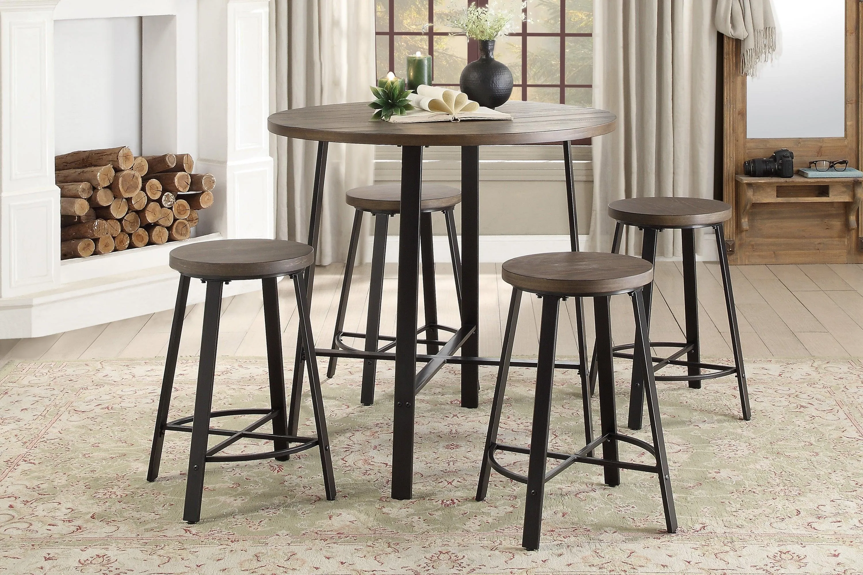 Chevre Brown/Gray Round Counter Height Table - Image 2