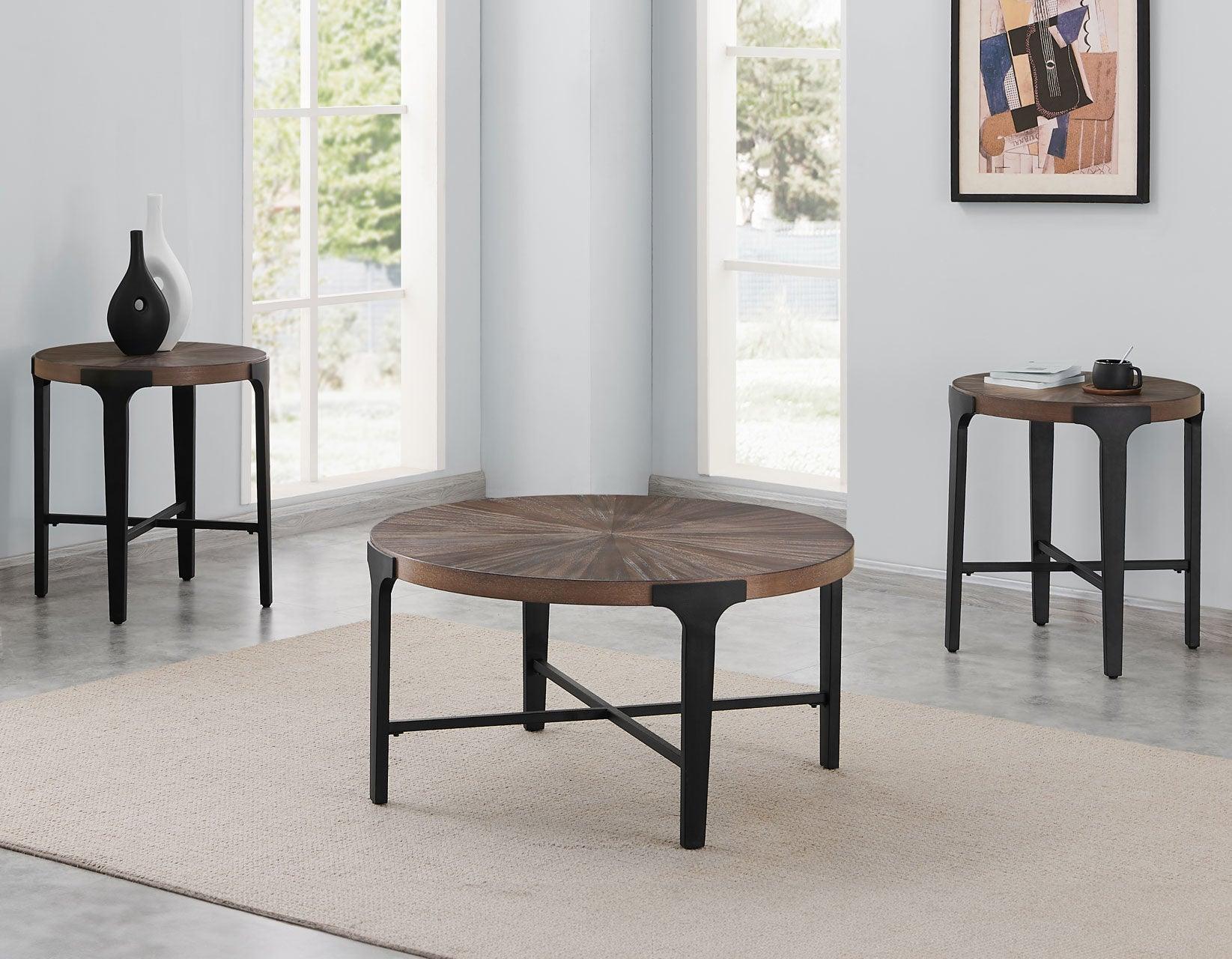 Chevron 36-inch Round Coffee Table - Image 5
