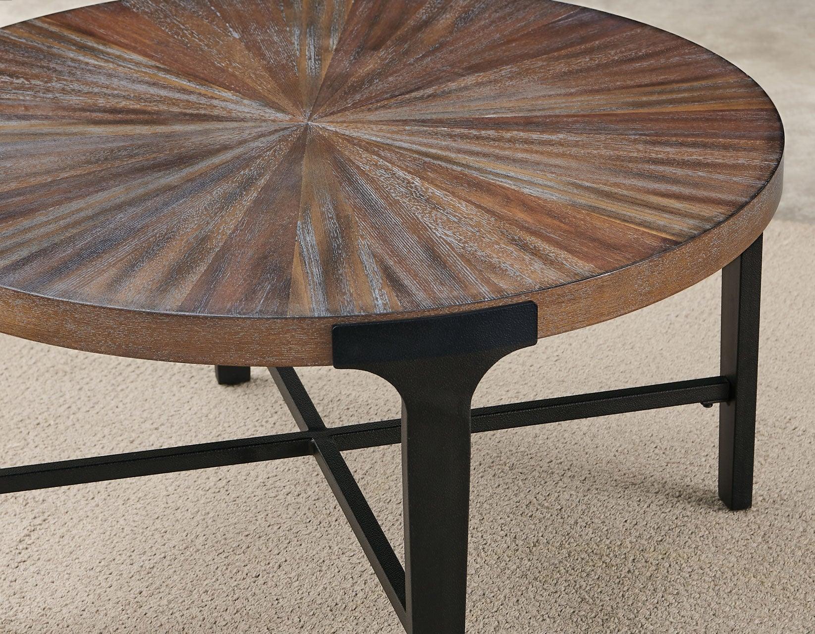 Chevron 36-inch Round Coffee Table - Image 7