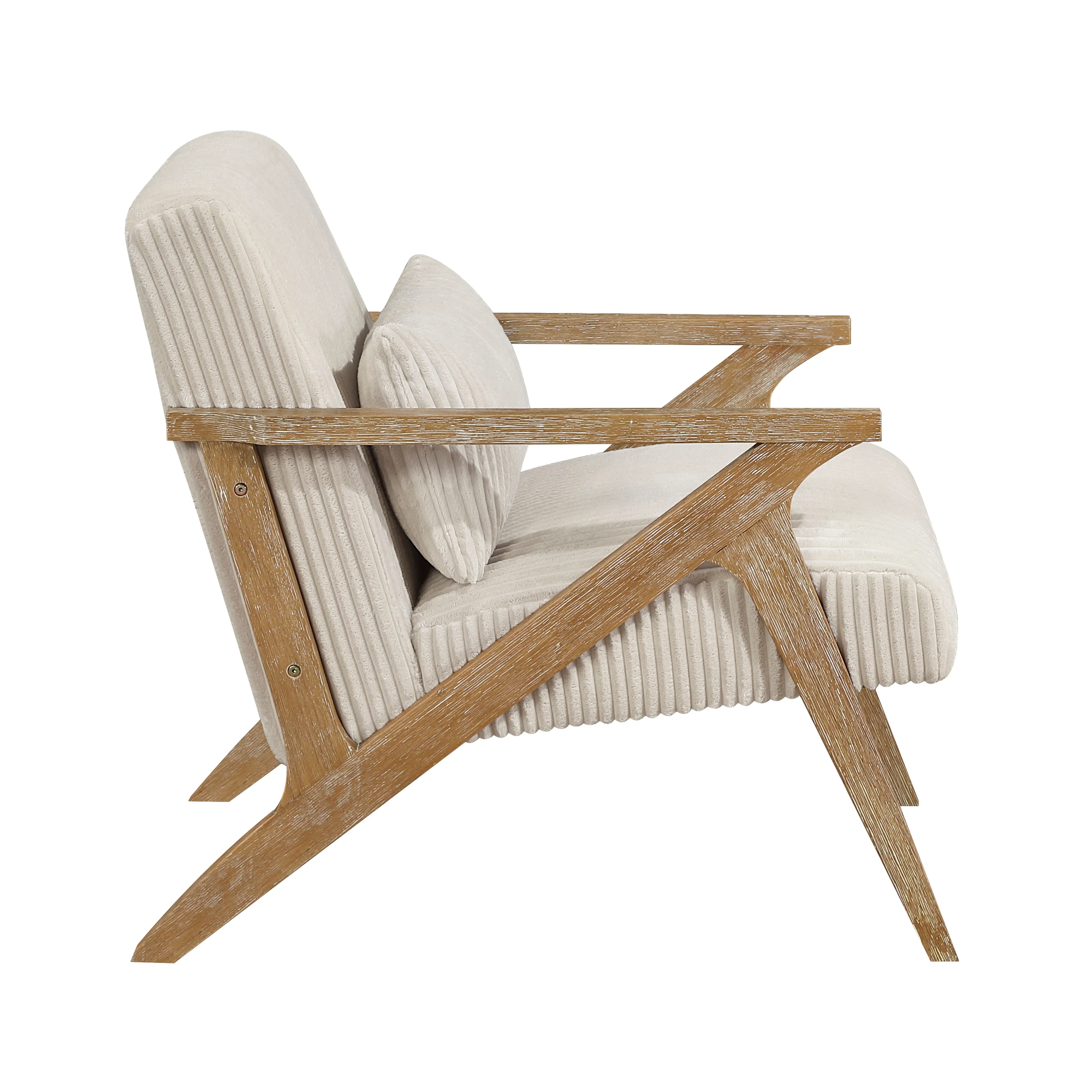 Chevron Beige Accent Chair - Image 3