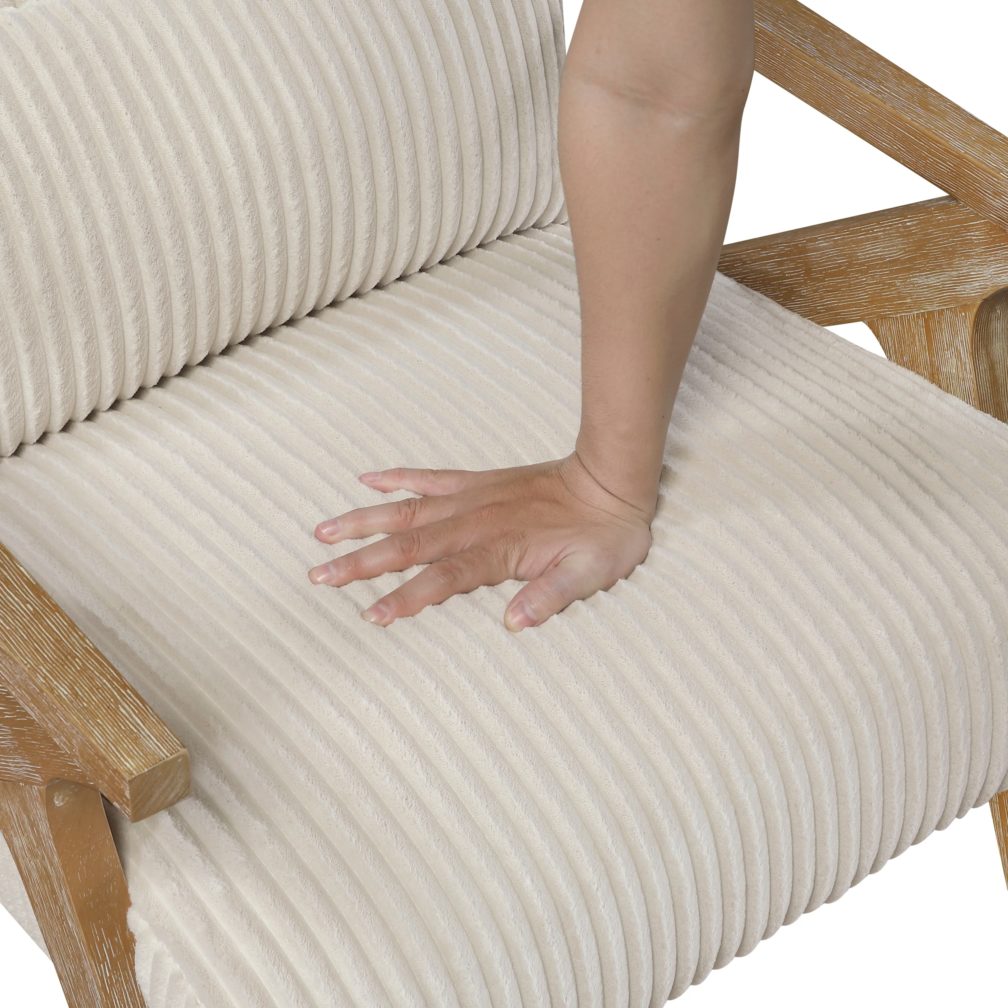 Chevron Beige Accent Chair - Image 7