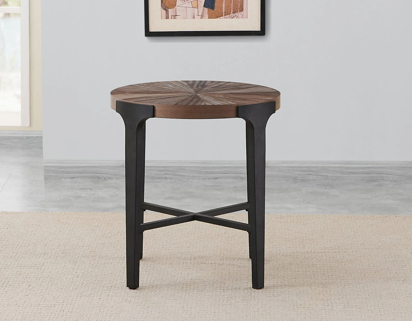 Chevron Cinnamon 22-inch Round End Table - Image 4