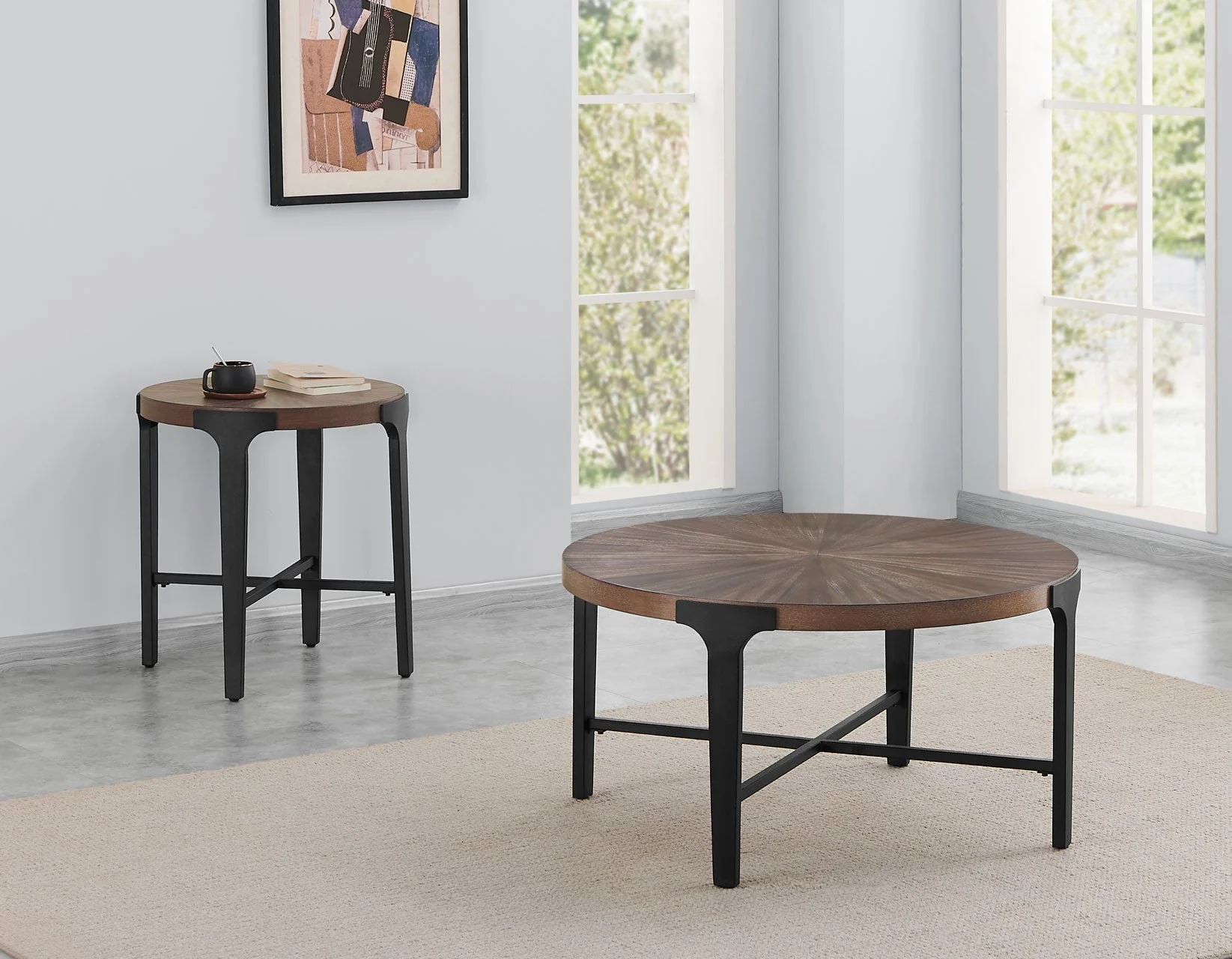 Chevron Cinnamon 22-inch Round End Table - Image 7