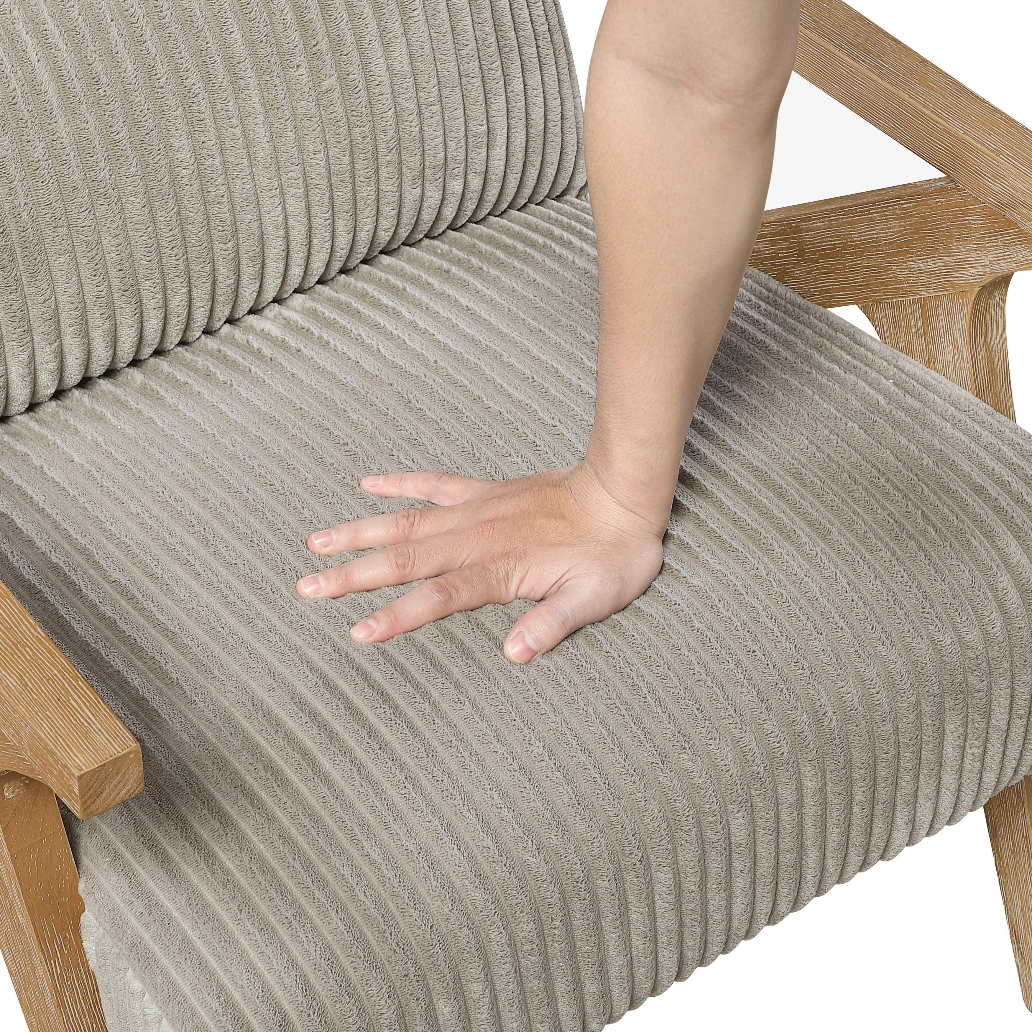 Chevron Taupe Accent Chair - Image 7