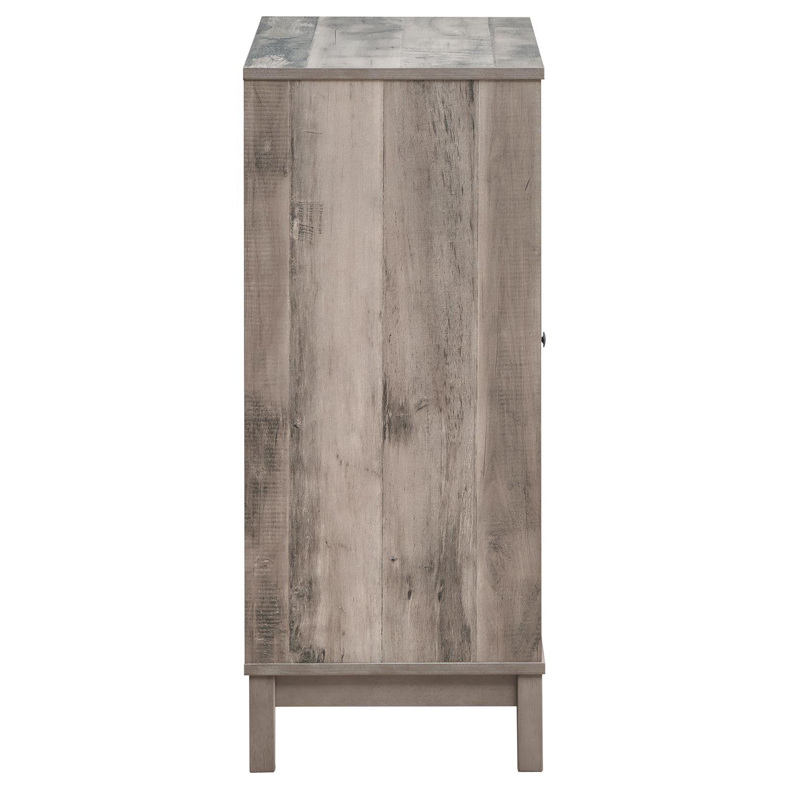 Cheyenne Weathered Acacia 2-Door Wine Cabinet with Stemware Rack - Image 7