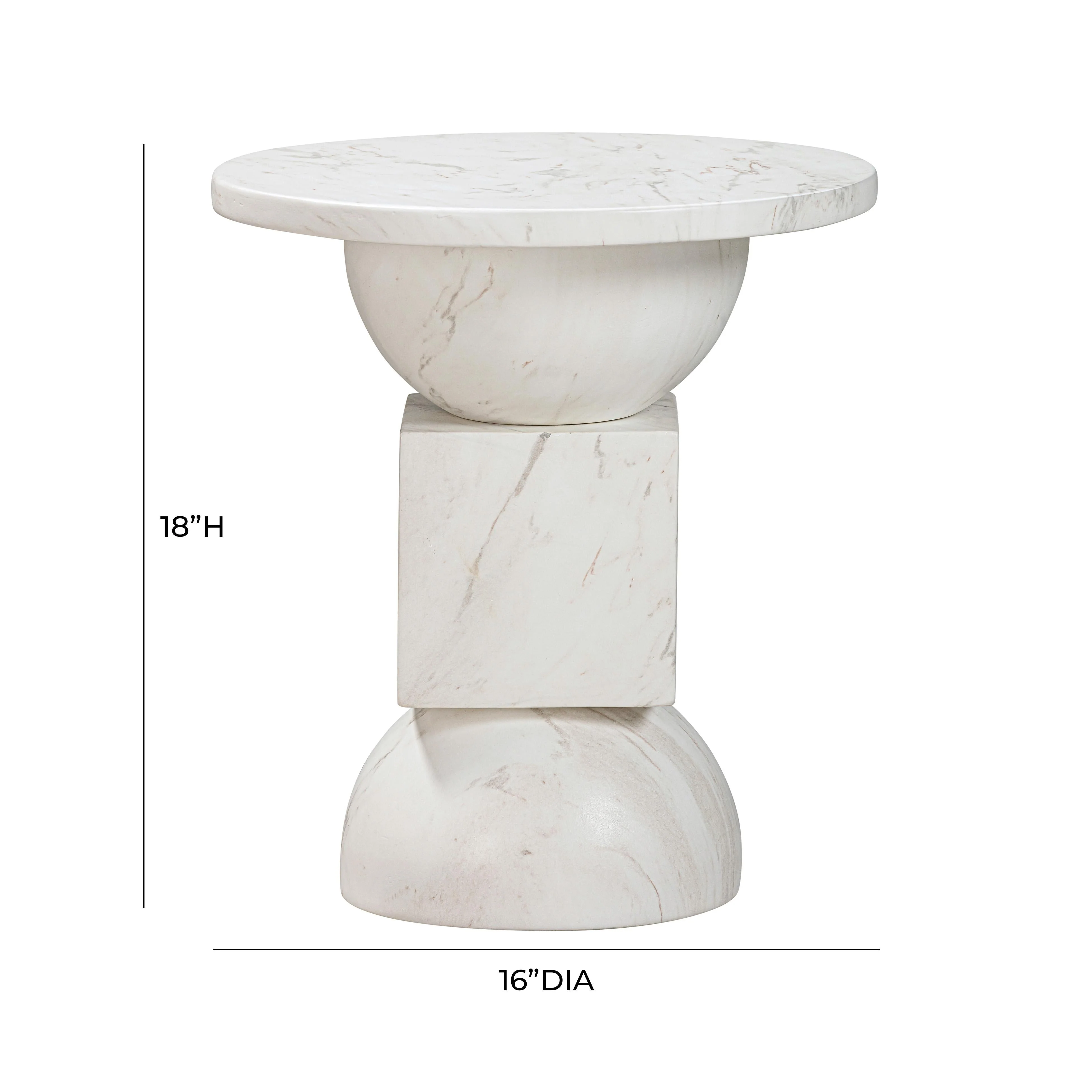 Chip Marble Print Indoor / Outdoor Side Table - Image 6