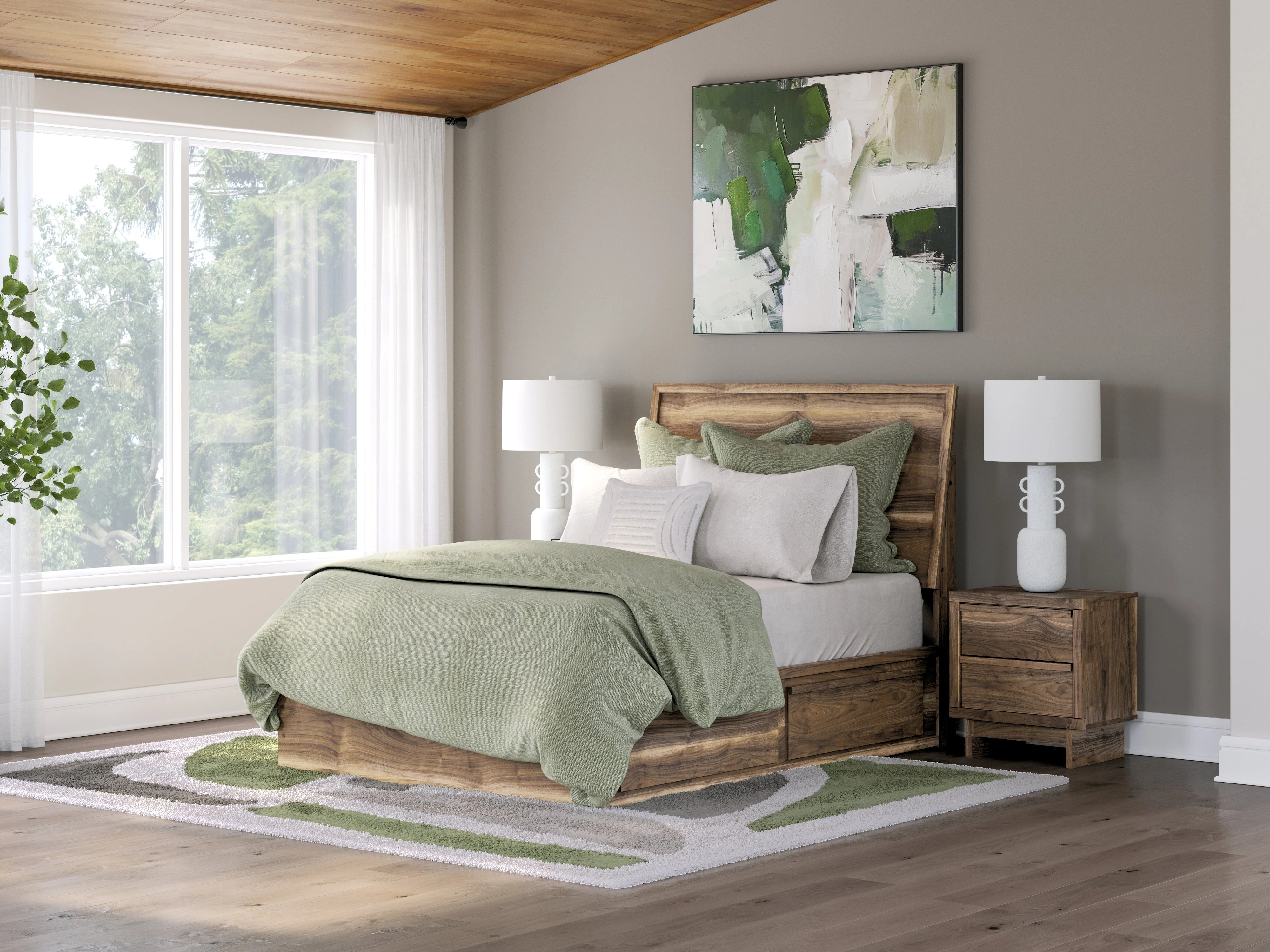 Chirason Brown Full Panel Bed with Storage - Image 2
