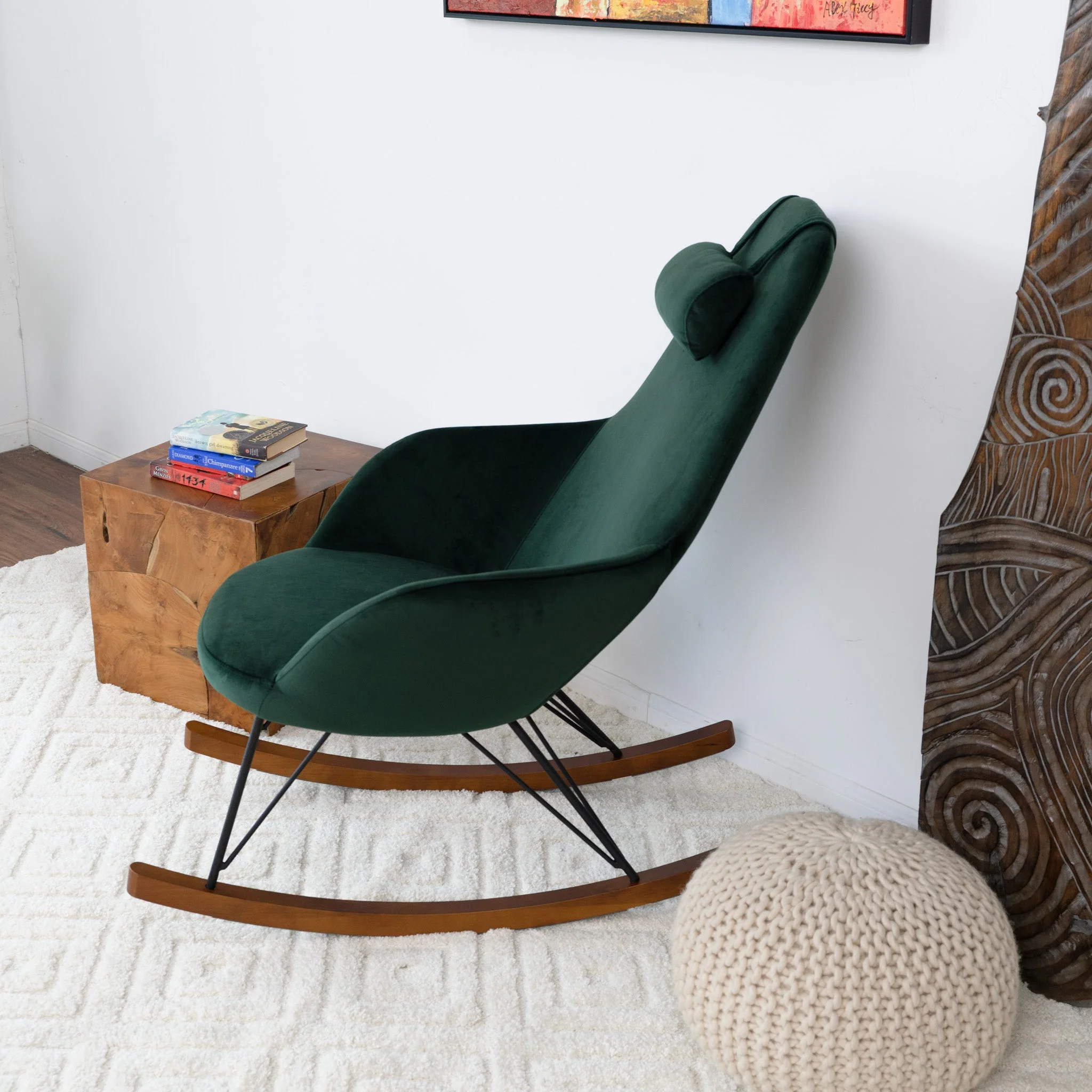Chloe Mid Century Modern Rocker Livingroom And Bedroom Chair - Image 3