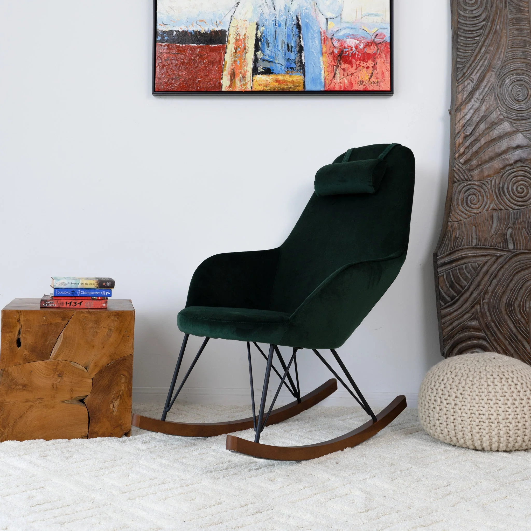Chloe Mid Century Modern Rocker Livingroom And Bedroom Chair - Image 5