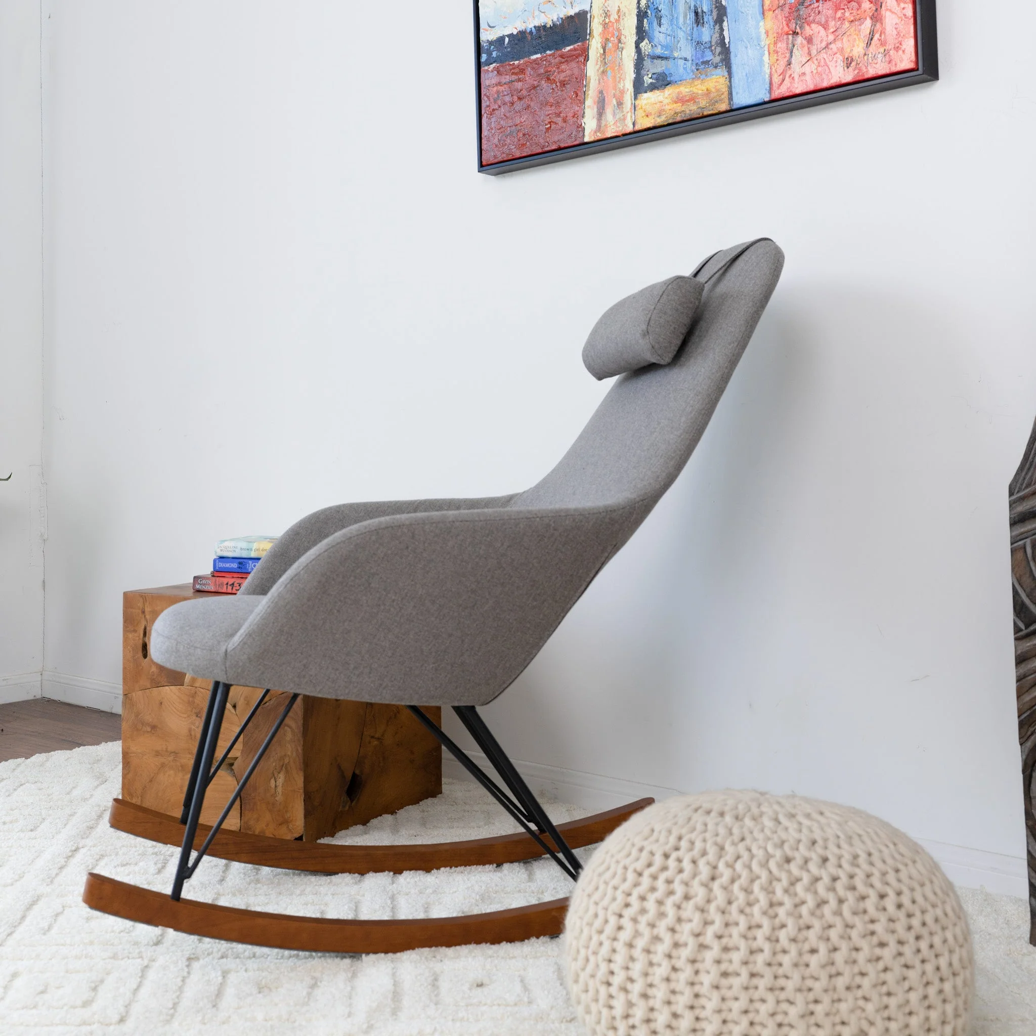 Chloe Mid Century Modern Rocker Livingroom And Bedroom Chair - Image 6
