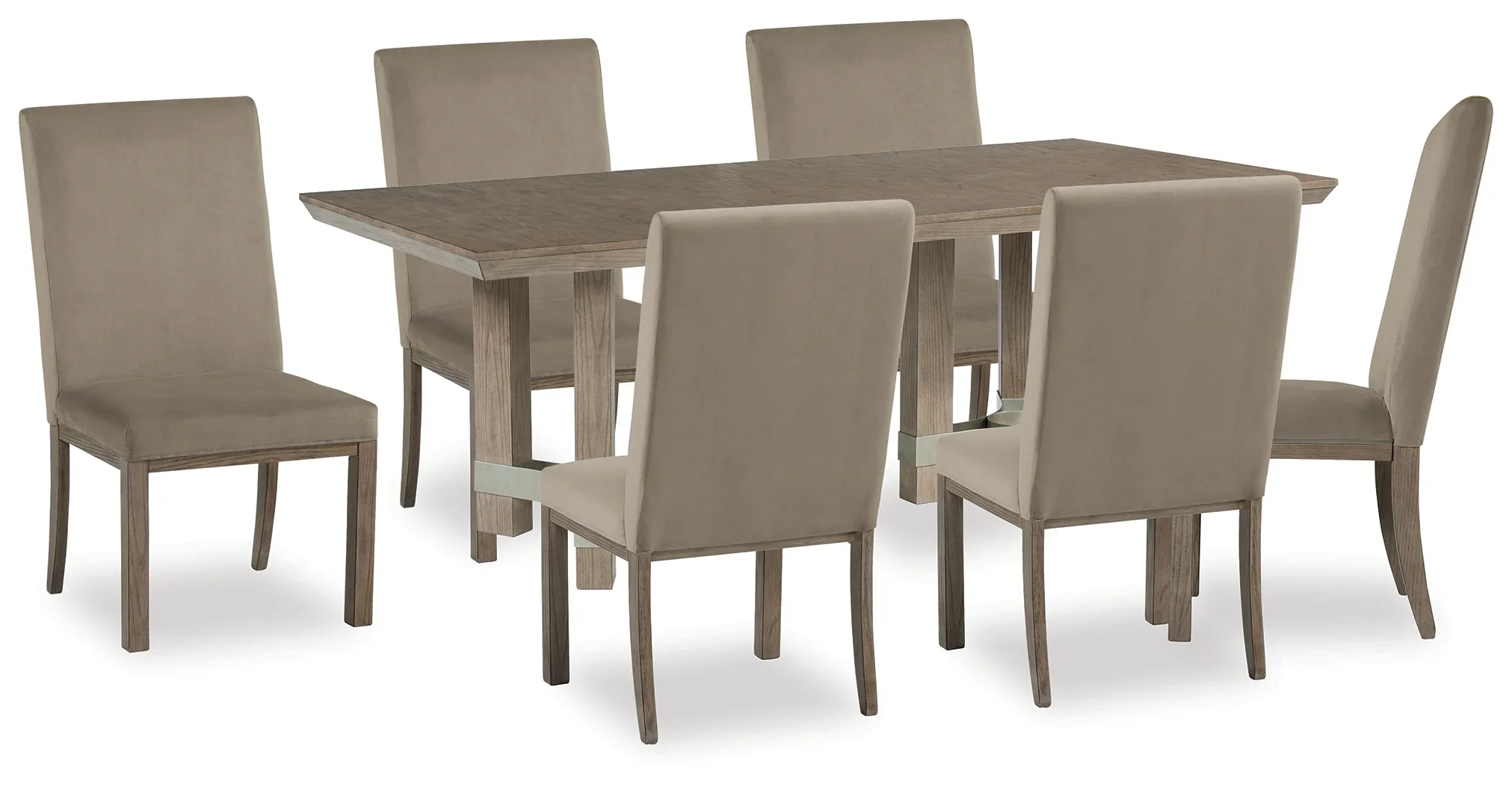Chrestner Gray Dining Table with 6 Chairs