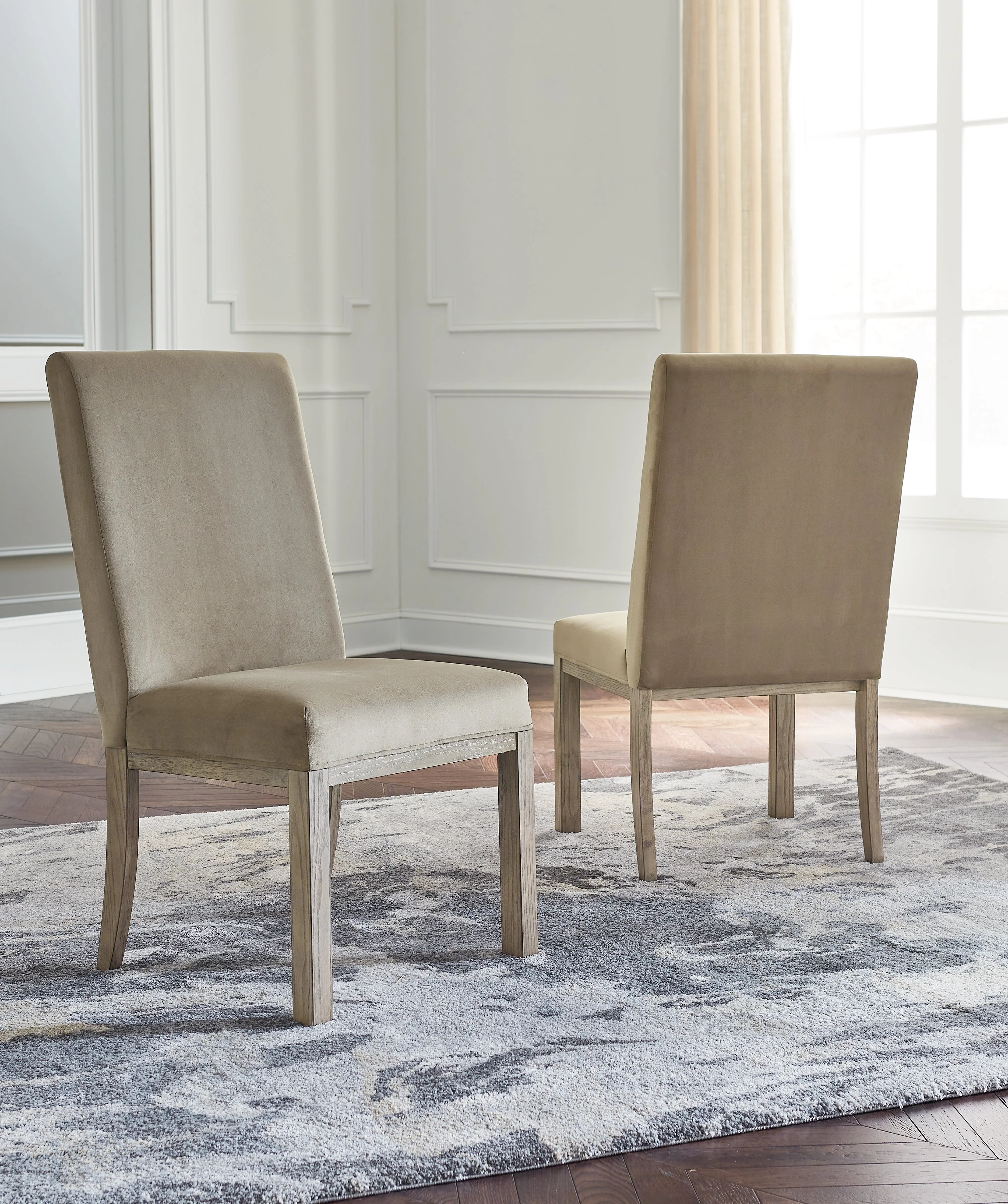 Chrestner Gray Dining Table with 6 Chairs - Image 9