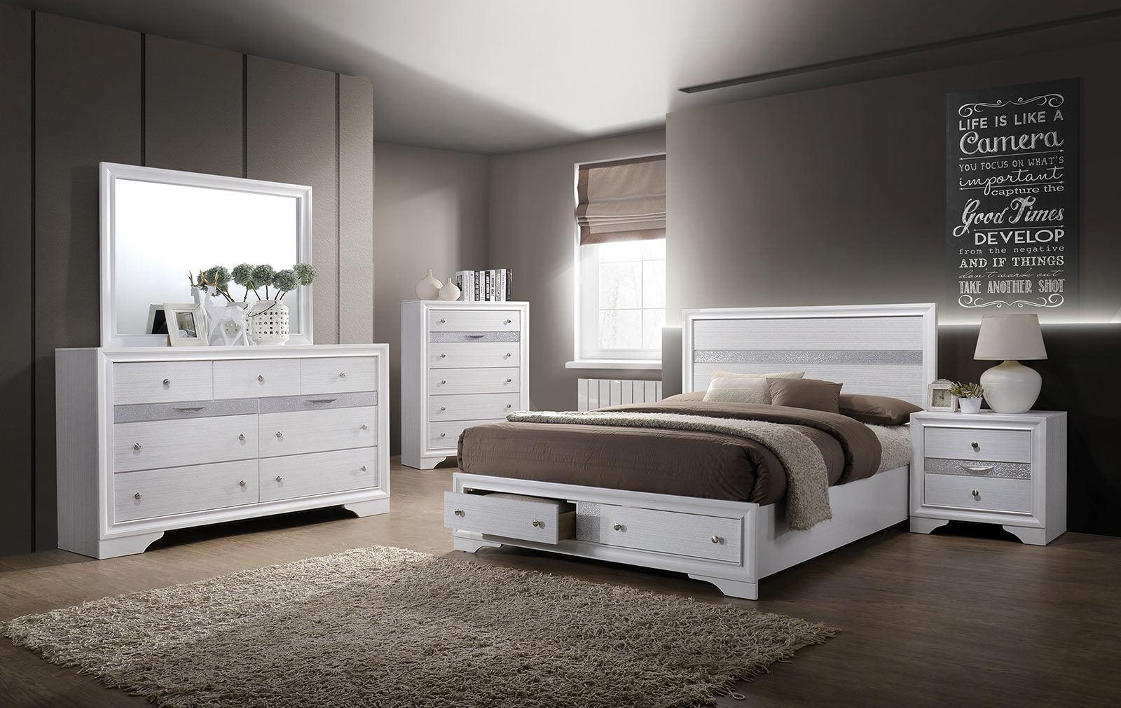 Chrissy White King Storage Platform Bed - Image 3