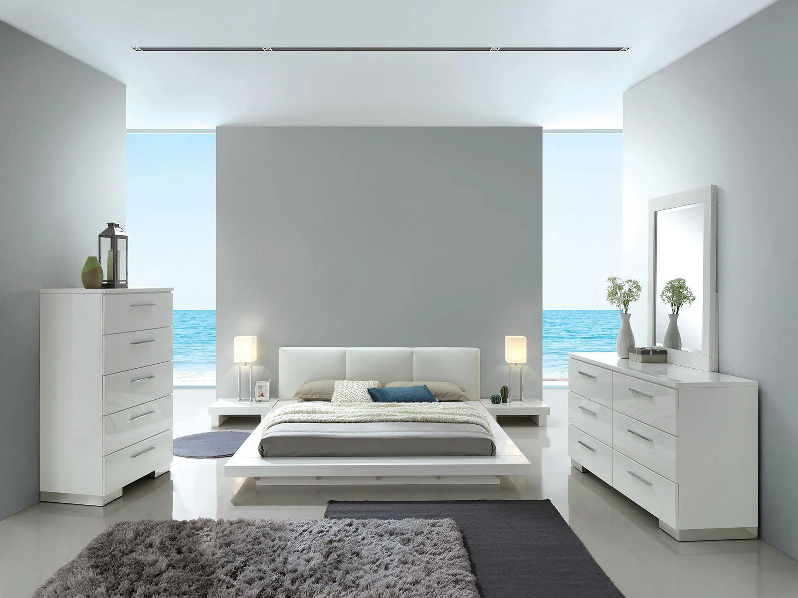 Christie White King Platform Bed - Image 3