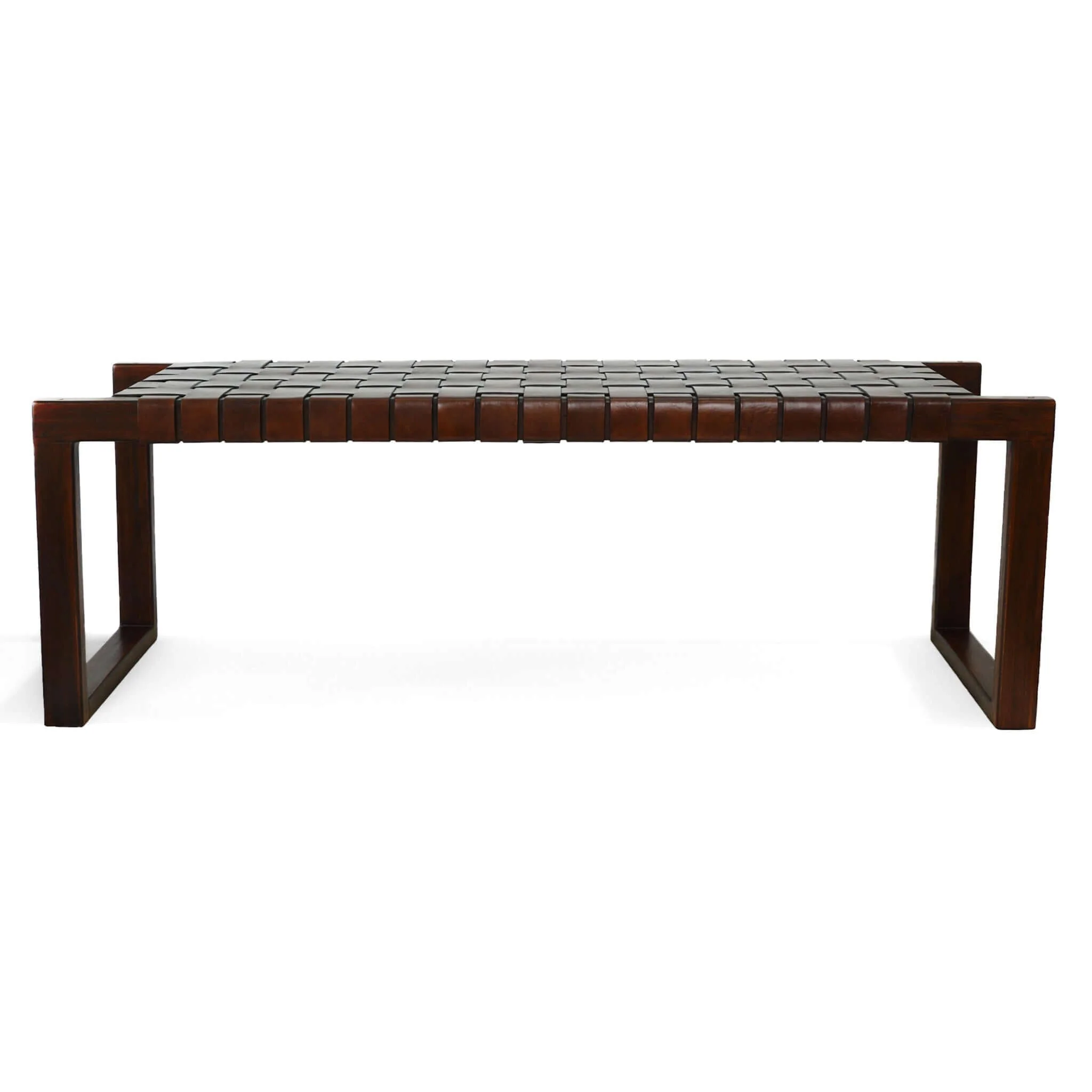 Christina Tan Leather Bench - Image 6