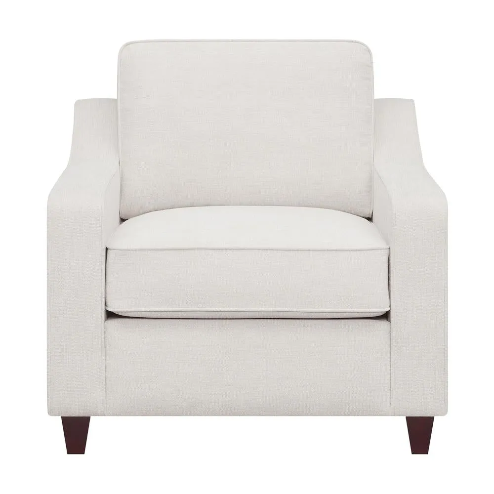 Christine Beige Upholstered Sloped Arm Living Room Set - Image 6