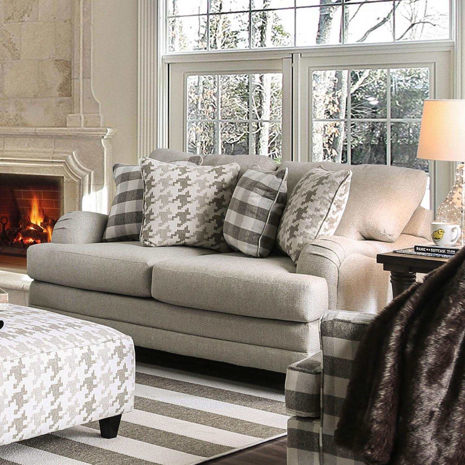 Christine Light Gray Stationary Sofa & Loveseat - Image 3
