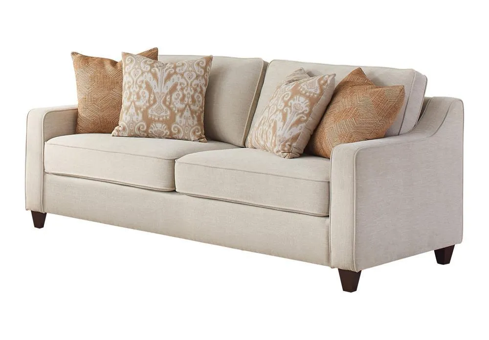 Christine Upholstered Sloped Arm Sofa Beige - Image 4