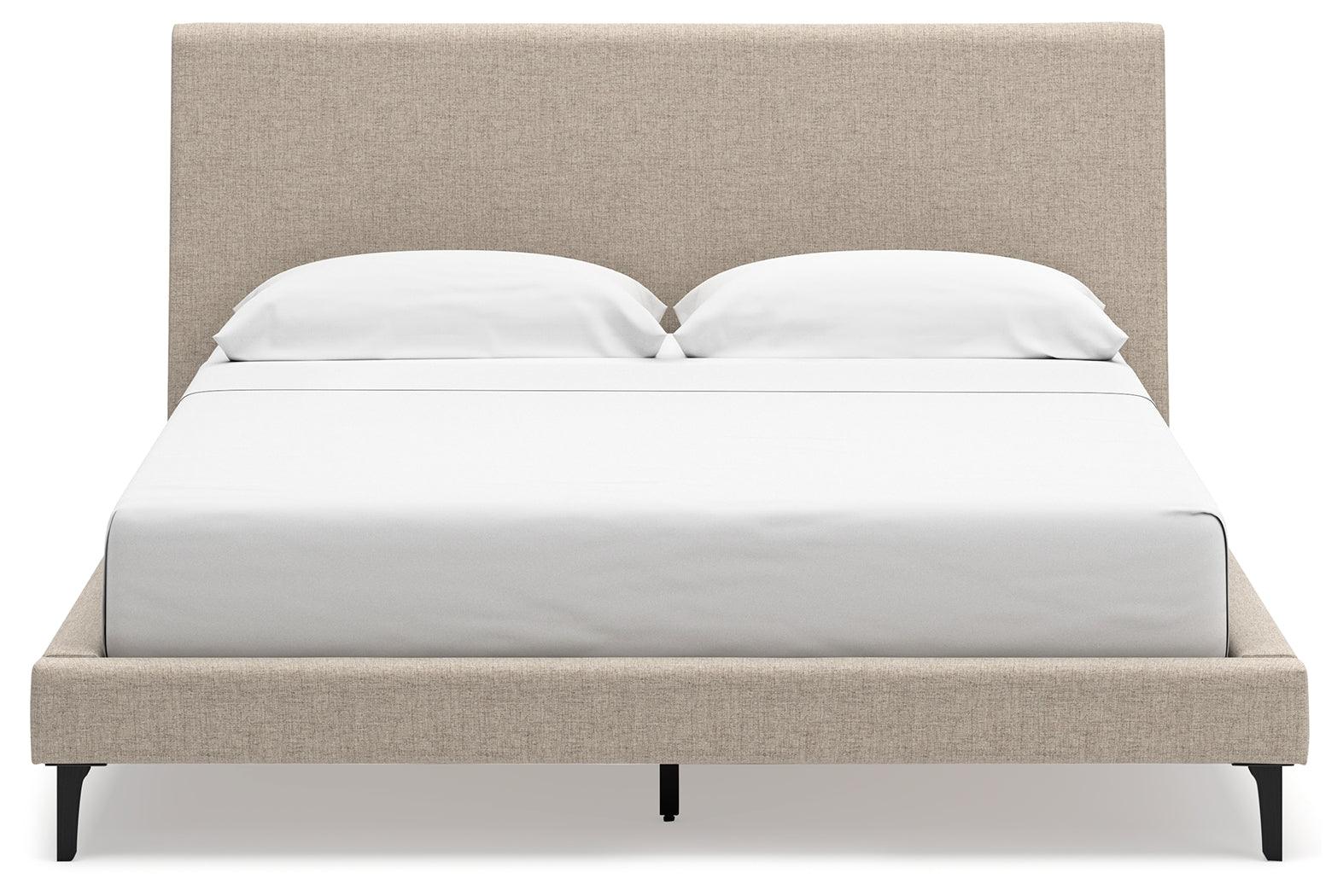 Cielden Soft Gray California King Upholstered Bed with Roll Slats - Image 4