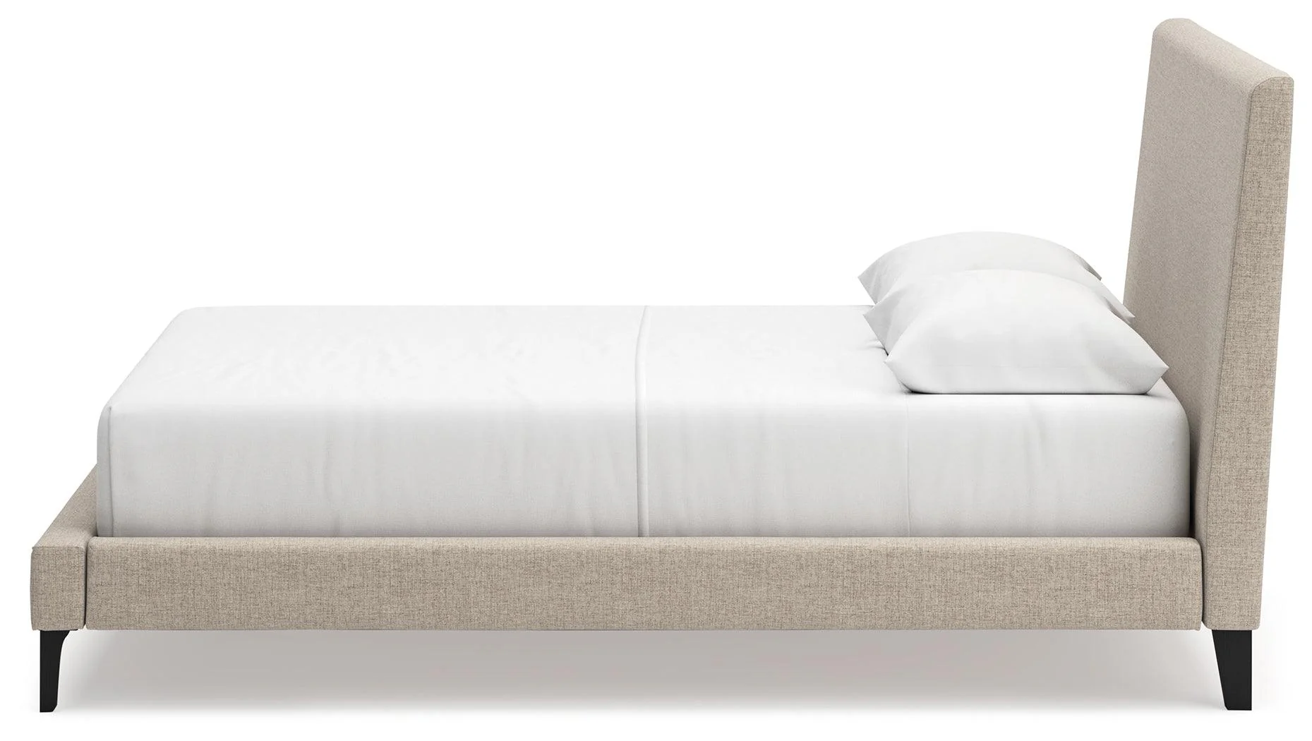 Cielden Soft Gray Queen Upholstered Platform Bed with Roll Slats - Image 6