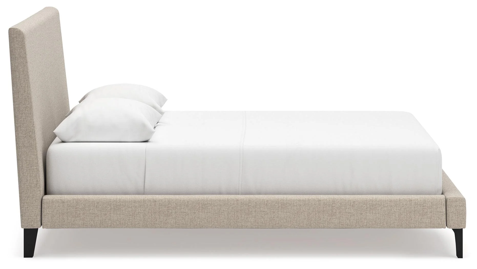 Cielden Soft Gray Queen Upholstered Platform Bed with Roll Slats - Image 7
