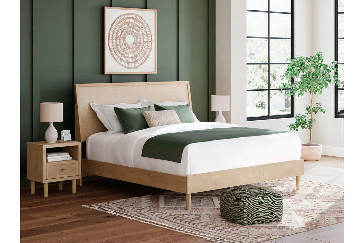 Cielden Tan King Platform Bed