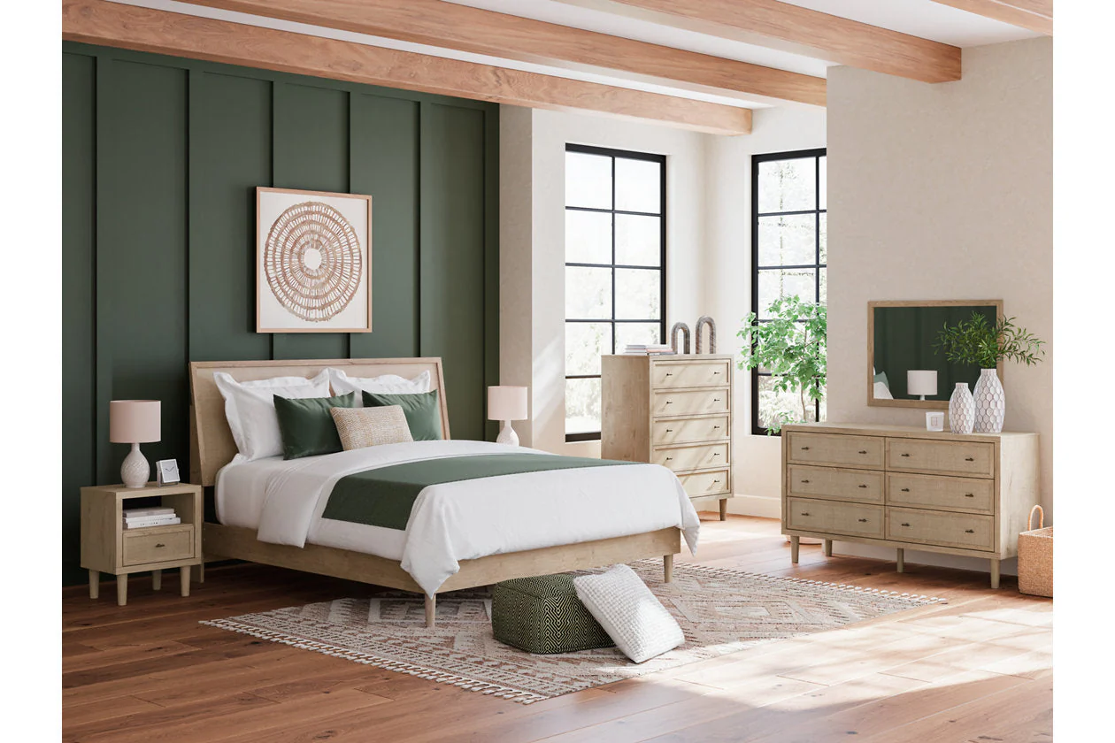 Cielden Tan King Platform Bed - Image 10