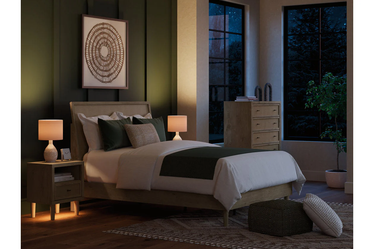 Cielden Tan Queen Platform Bed - Image 11
