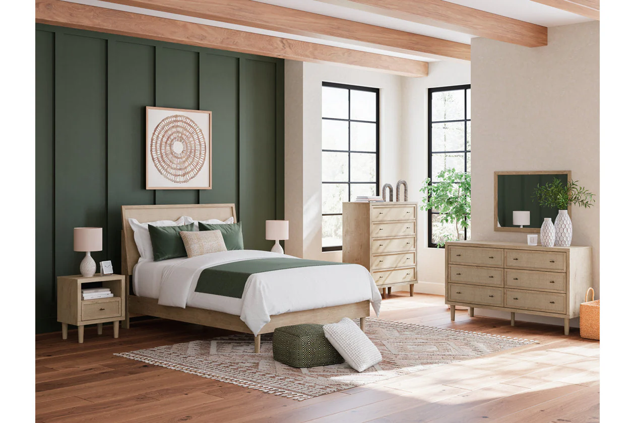 Cielden Tan Queen Platform Bed - Image 12