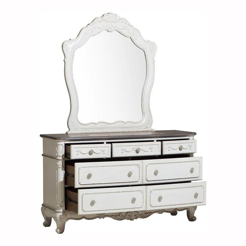 Cinderella Antique White Mirror (Mirror Only) - Image 4