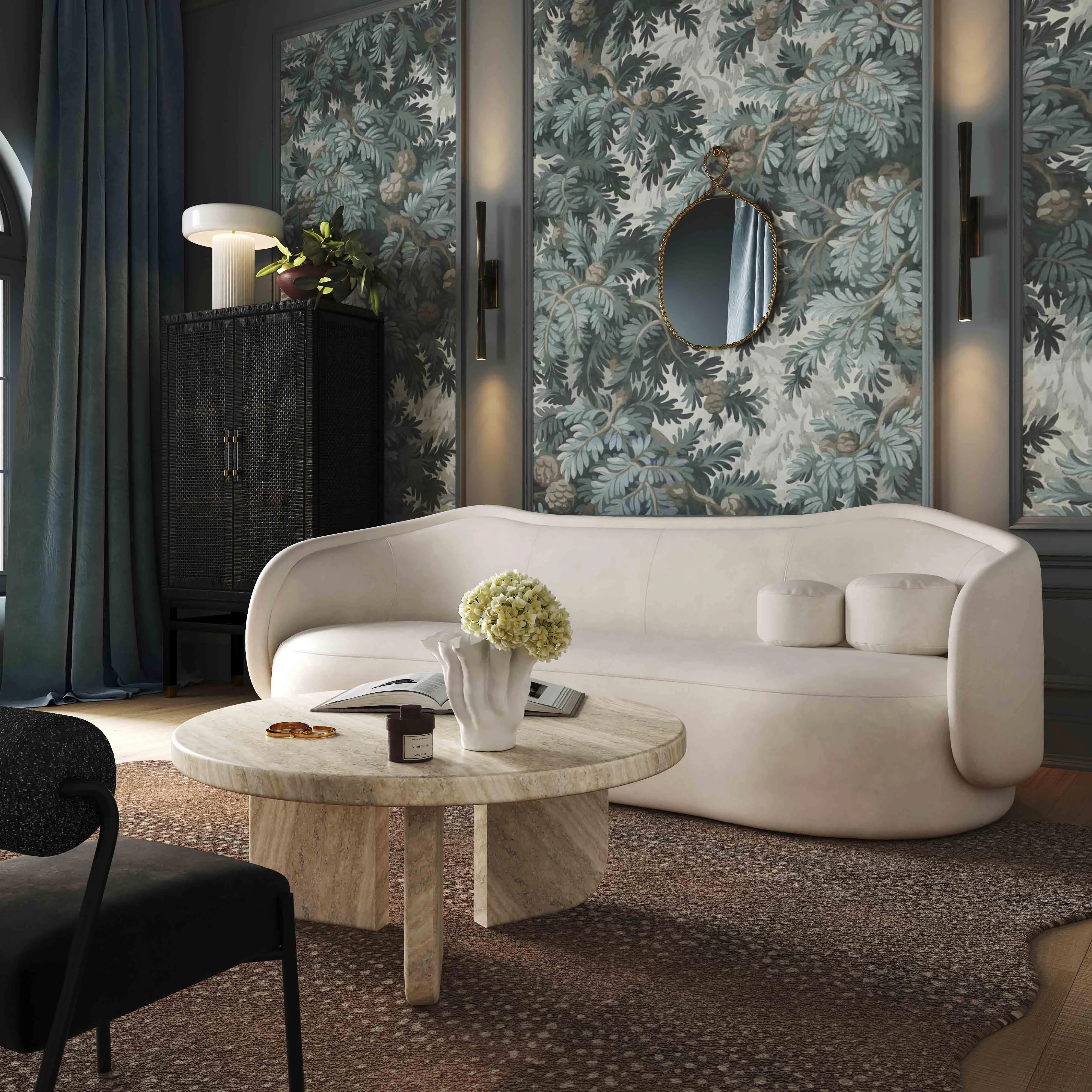 Circe Textured Velvet Sofa - Image 2