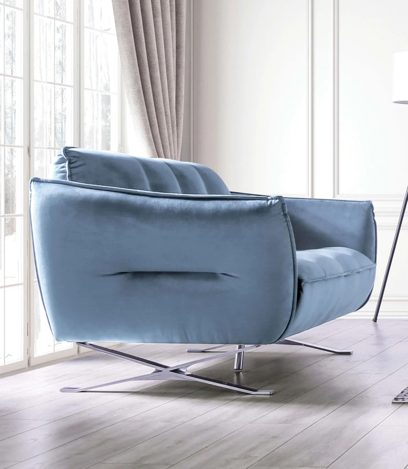 Civellutino Light Blue Sofa & Loveseat - Image 3