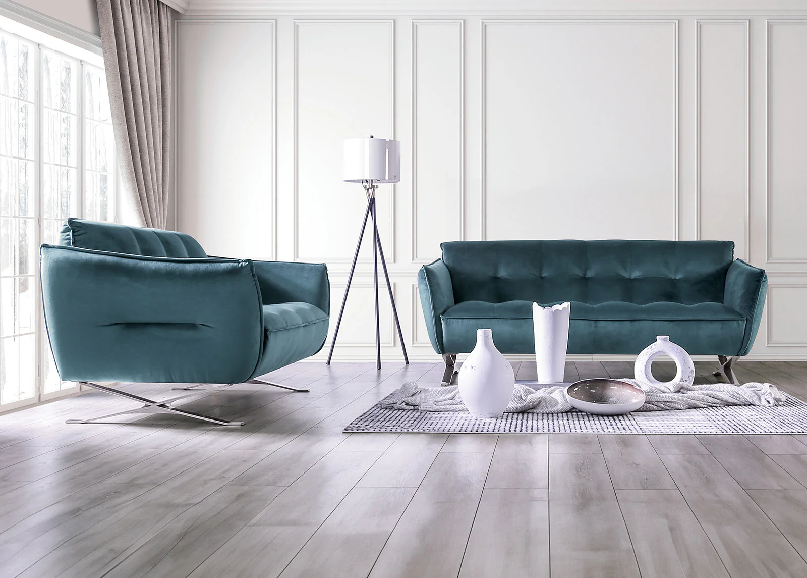 Civellutino Teal Loveseat - Image 2