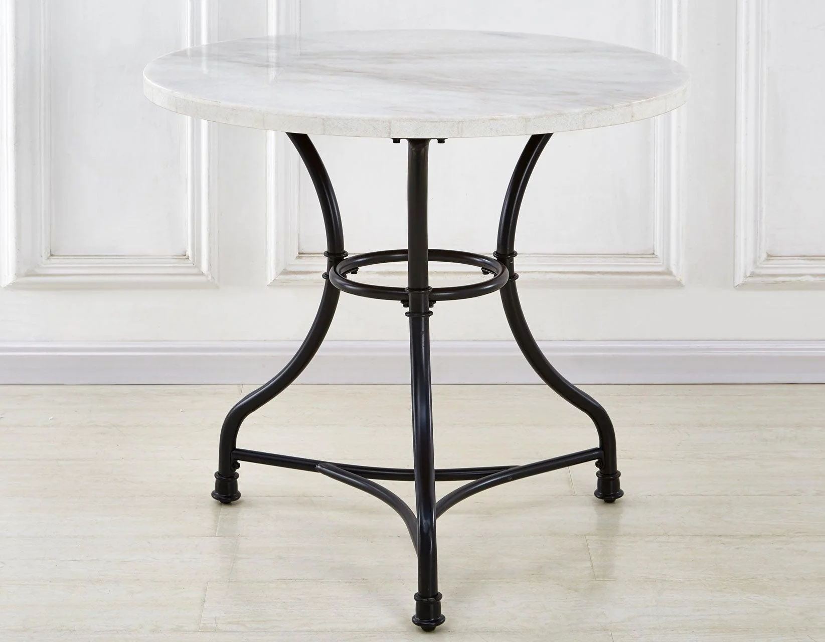 Claire 34 inch Round White Marble Top Bistro Table - Image 2