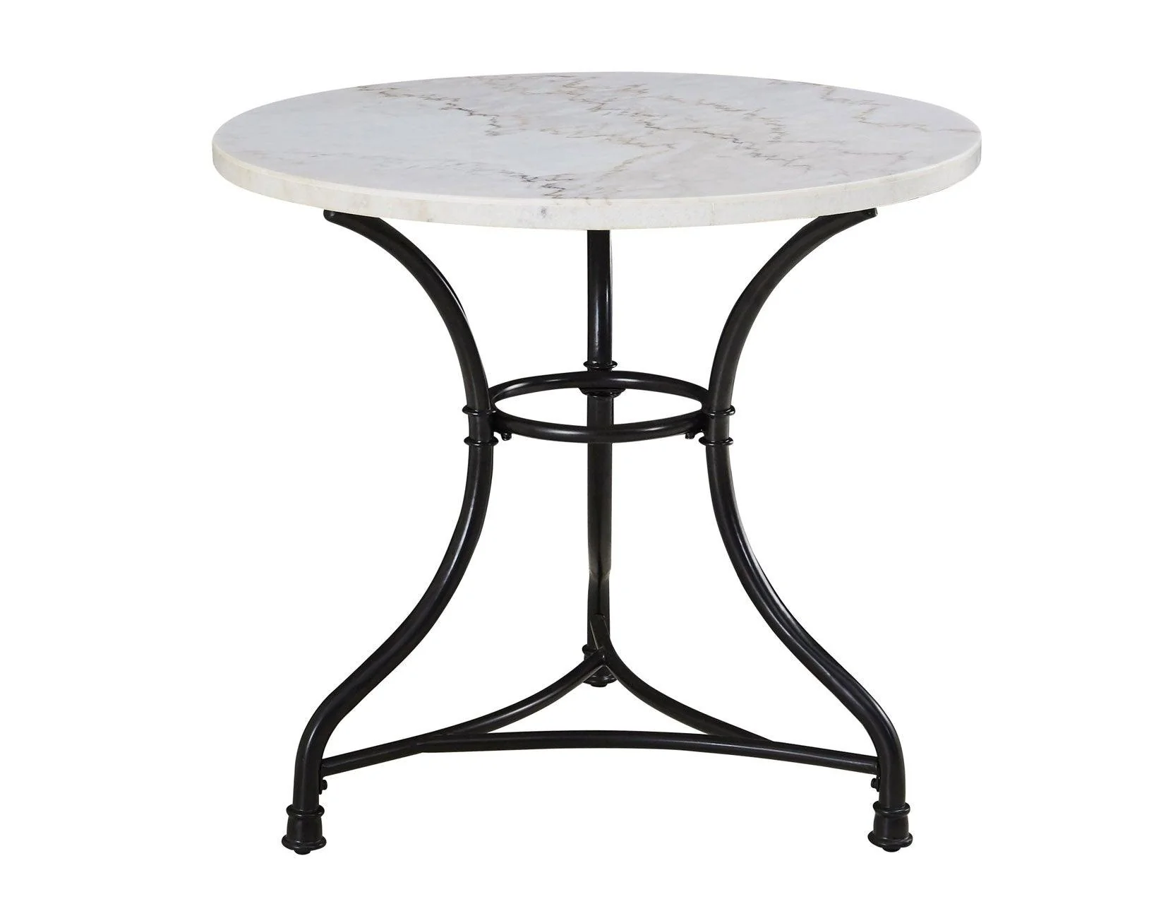 Claire 34 inch Round White Marble Top Bistro Table - Image 3