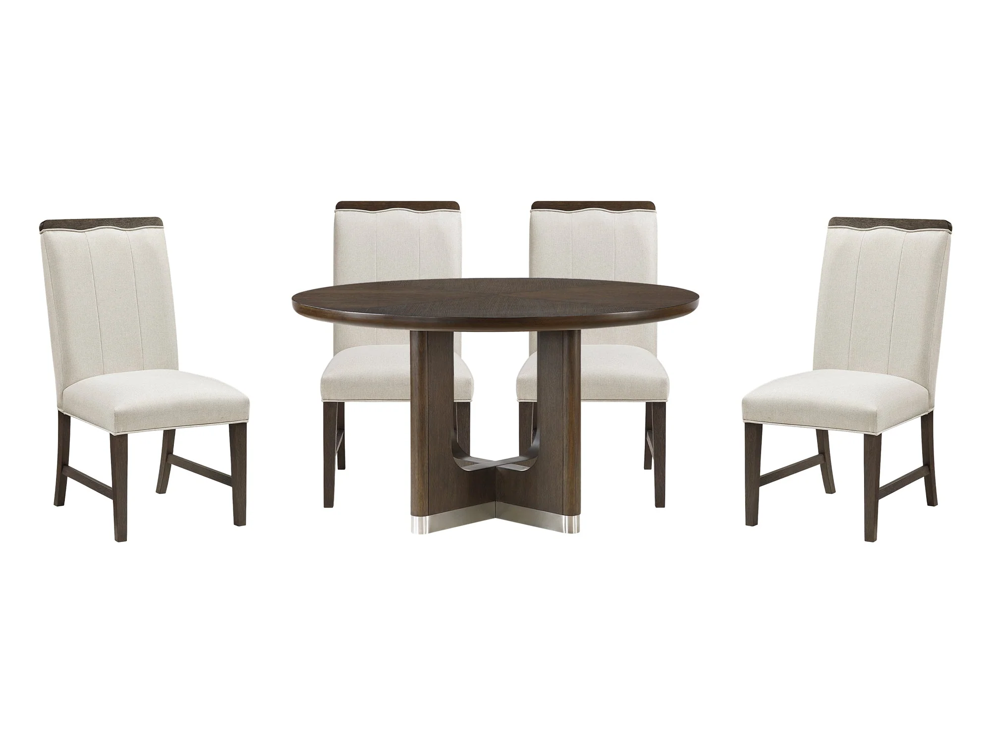 Clara Home Brown and Beige 54" Round Dining Table - Image 6