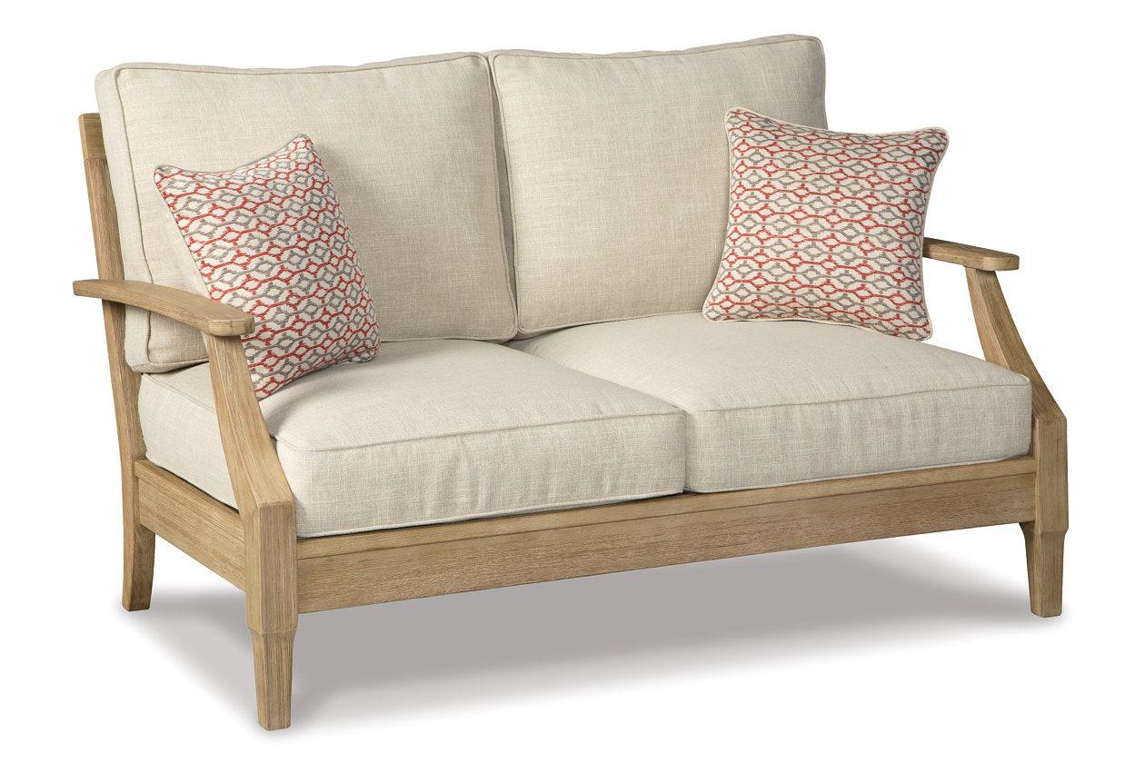 Clare View Beige Loveseat with Cushion - Image 2