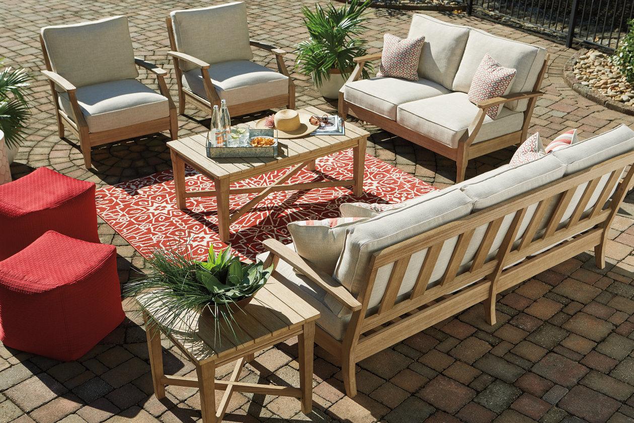 Clare View Beige Sofa with Cushion - Image 5